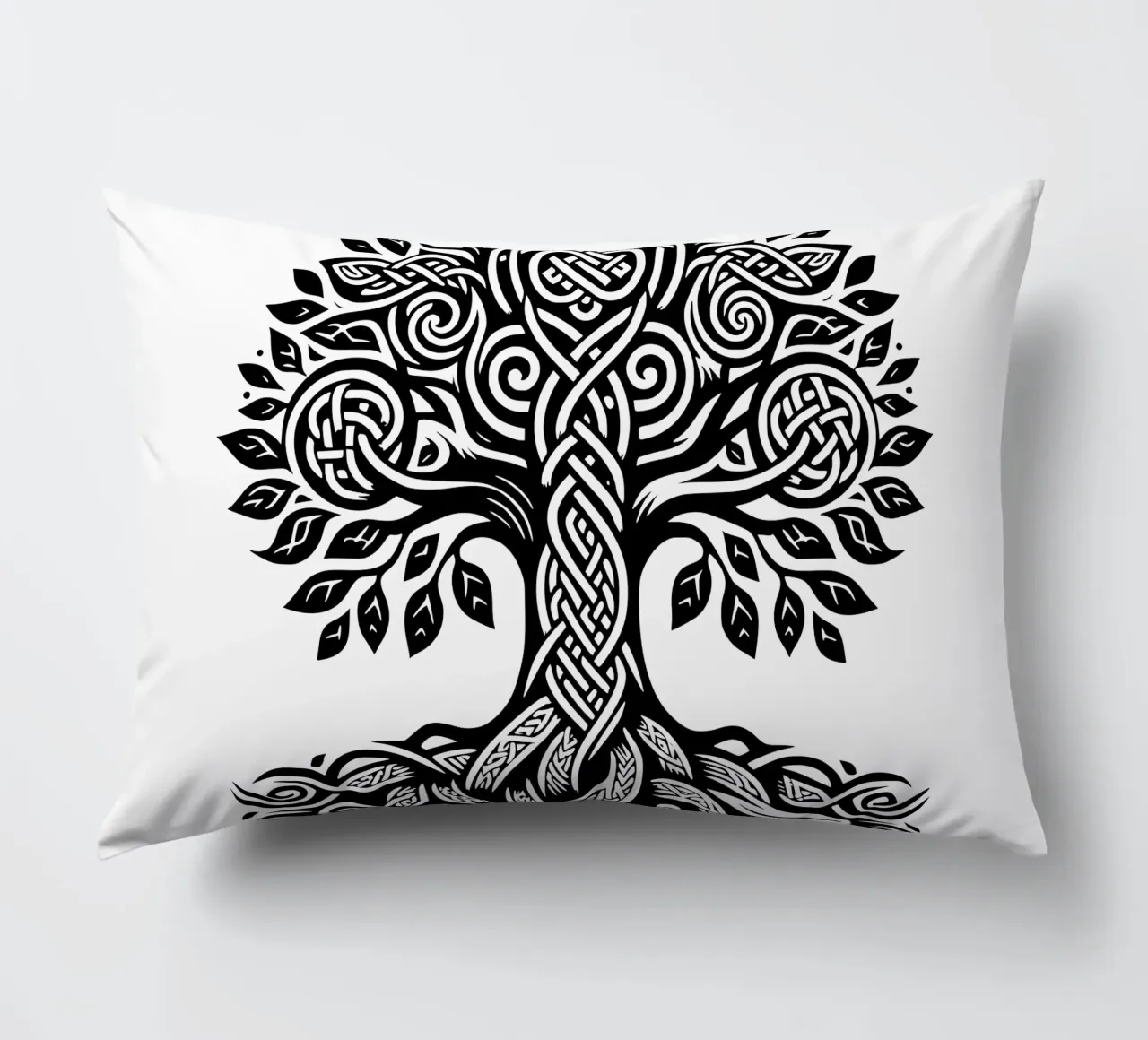 Albero della vita in bianco e nero cuscino da Spiritual Touch
