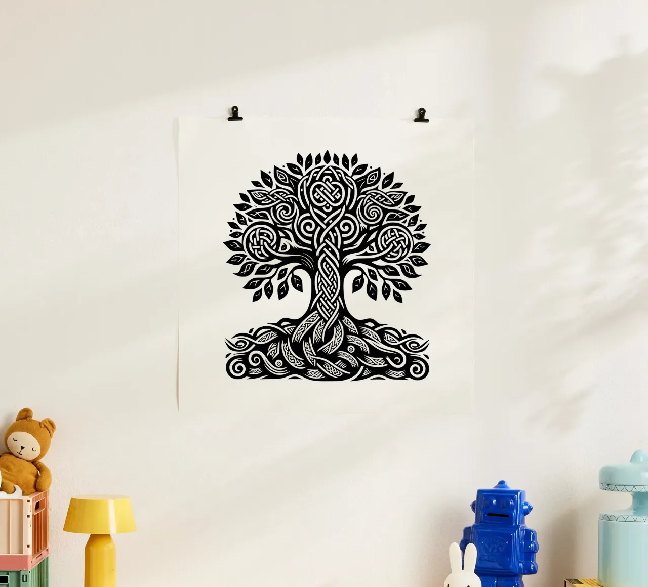 Arbre de vie noir et blanc poster de Spiritual Touch