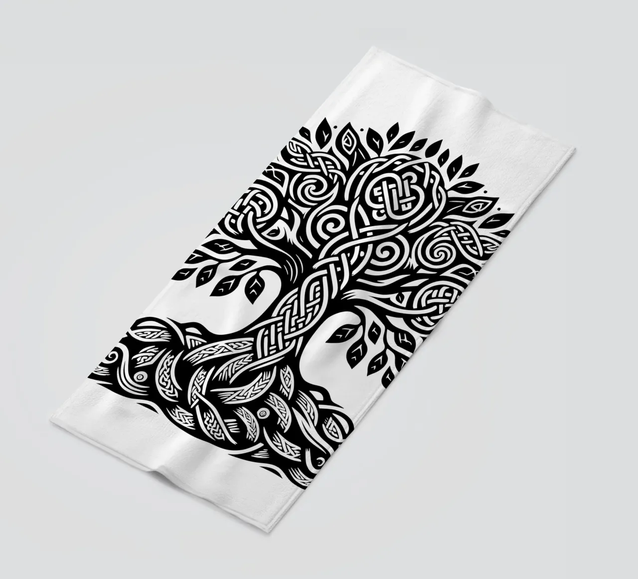 Albero della vita in bianco e nero telo mare da Spiritual Touch