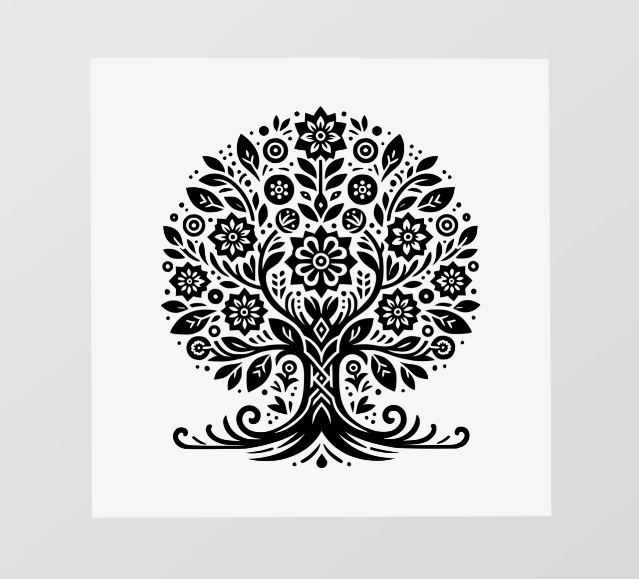Albero della vita in bianco e nero telo in pvc da Spiritual Touch