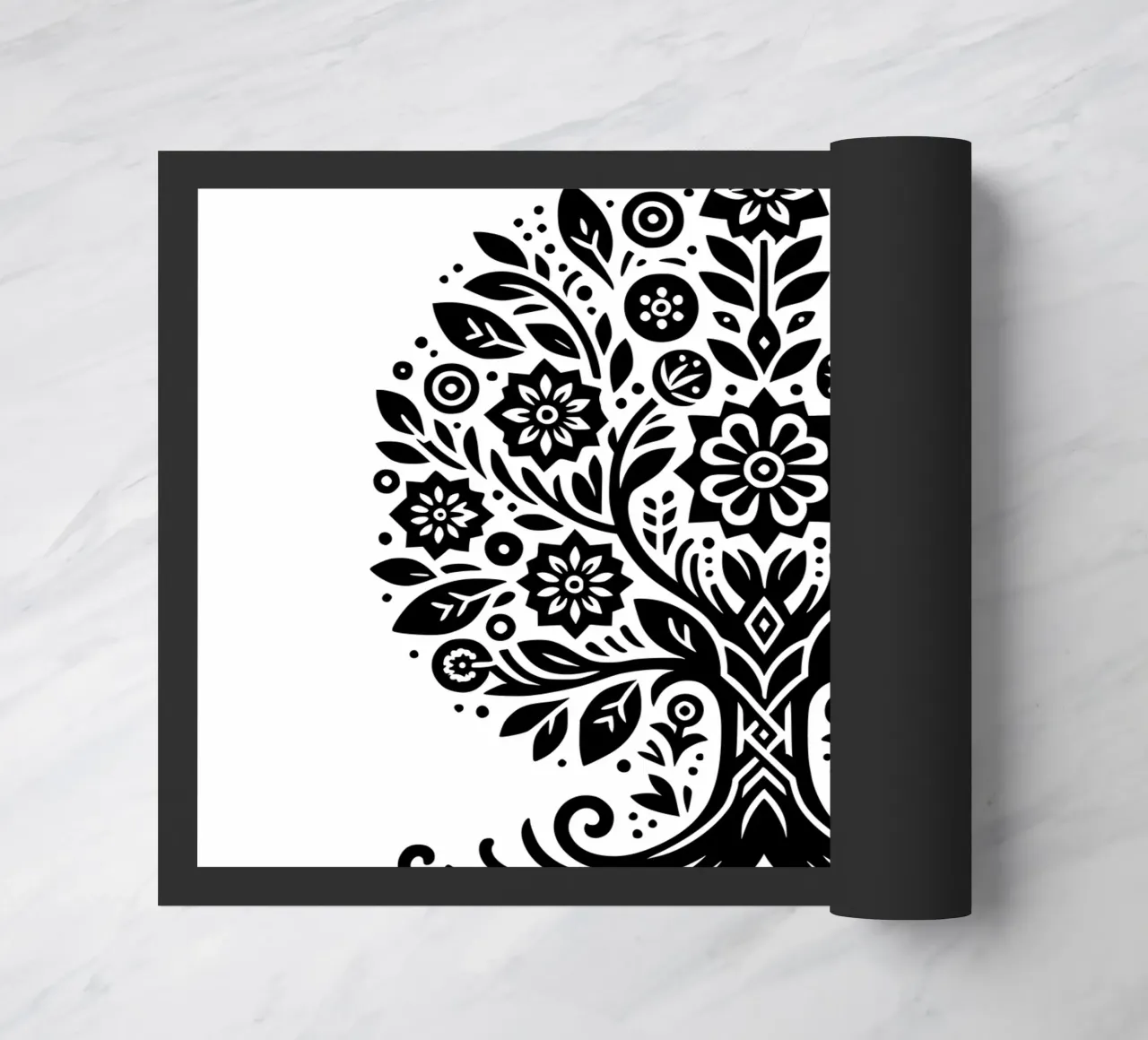 Albero della vita in bianco e nero zerbino da Spiritual Touch