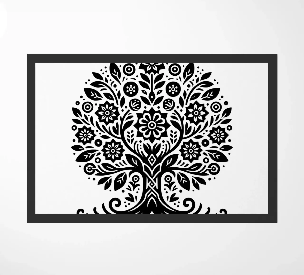 Albero della vita in bianco e nero zerbino da Spiritual Touch