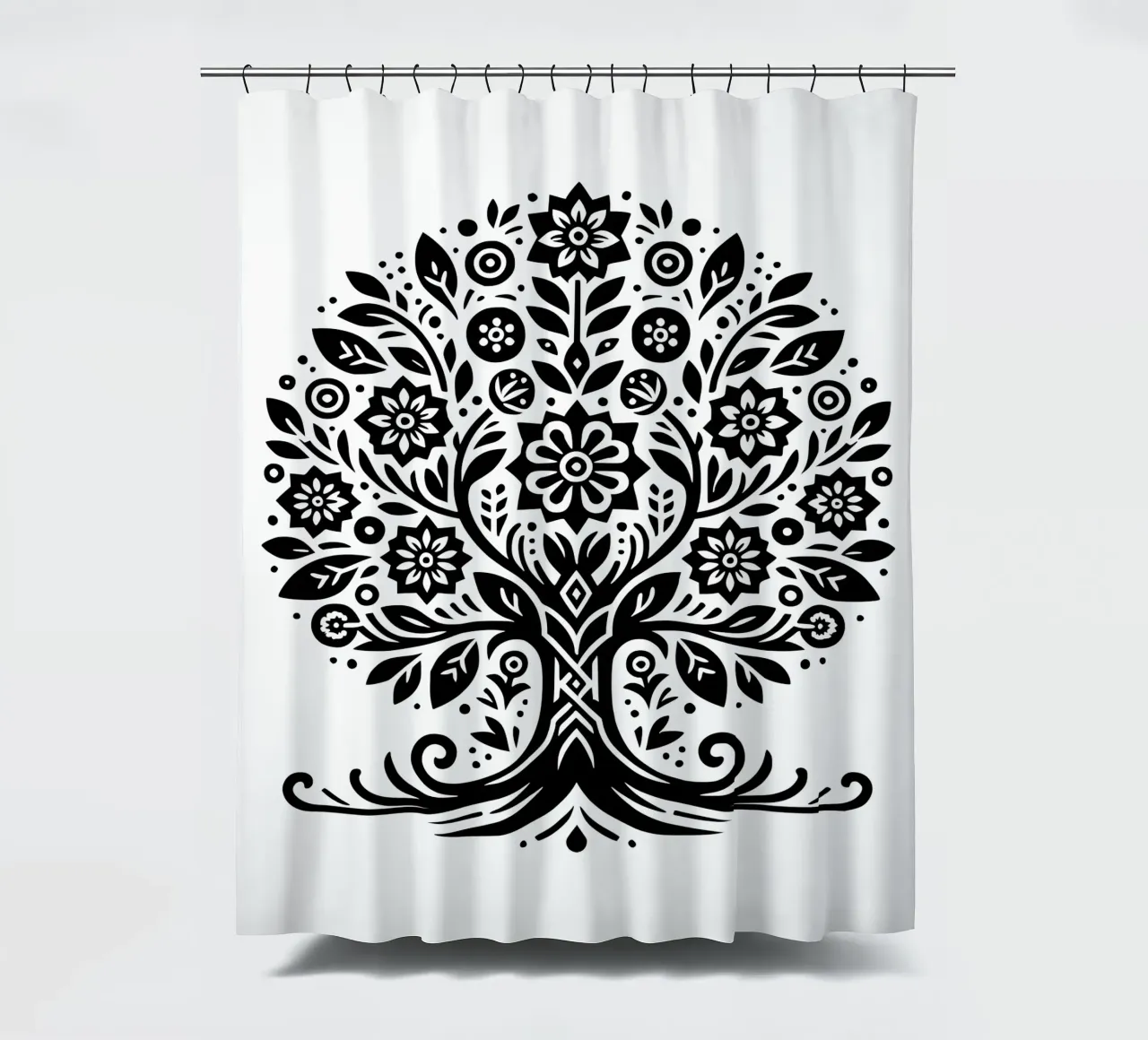 Albero della vita in bianco e nero tenda da doccia da Spiritual Touch