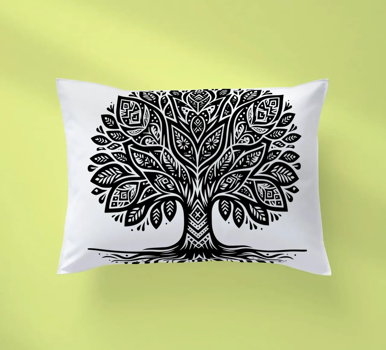 Albero della vita in bianco e nero cuscino da Spiritual Touch