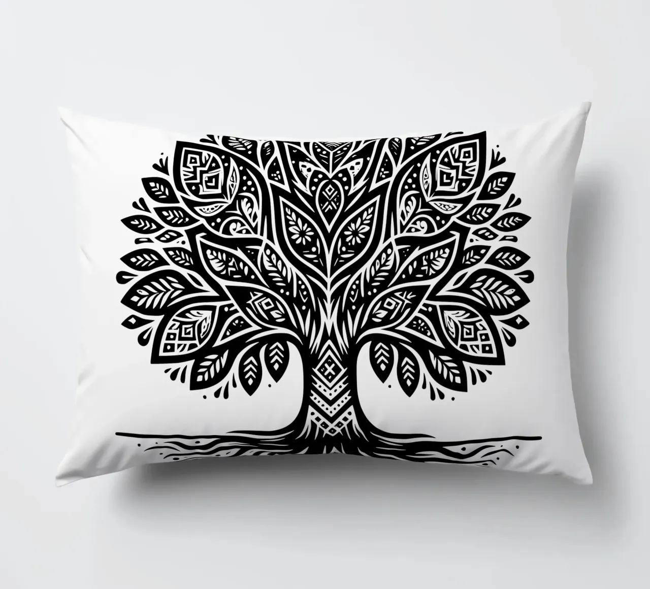 Albero della vita in bianco e nero cuscino da Spiritual Touch