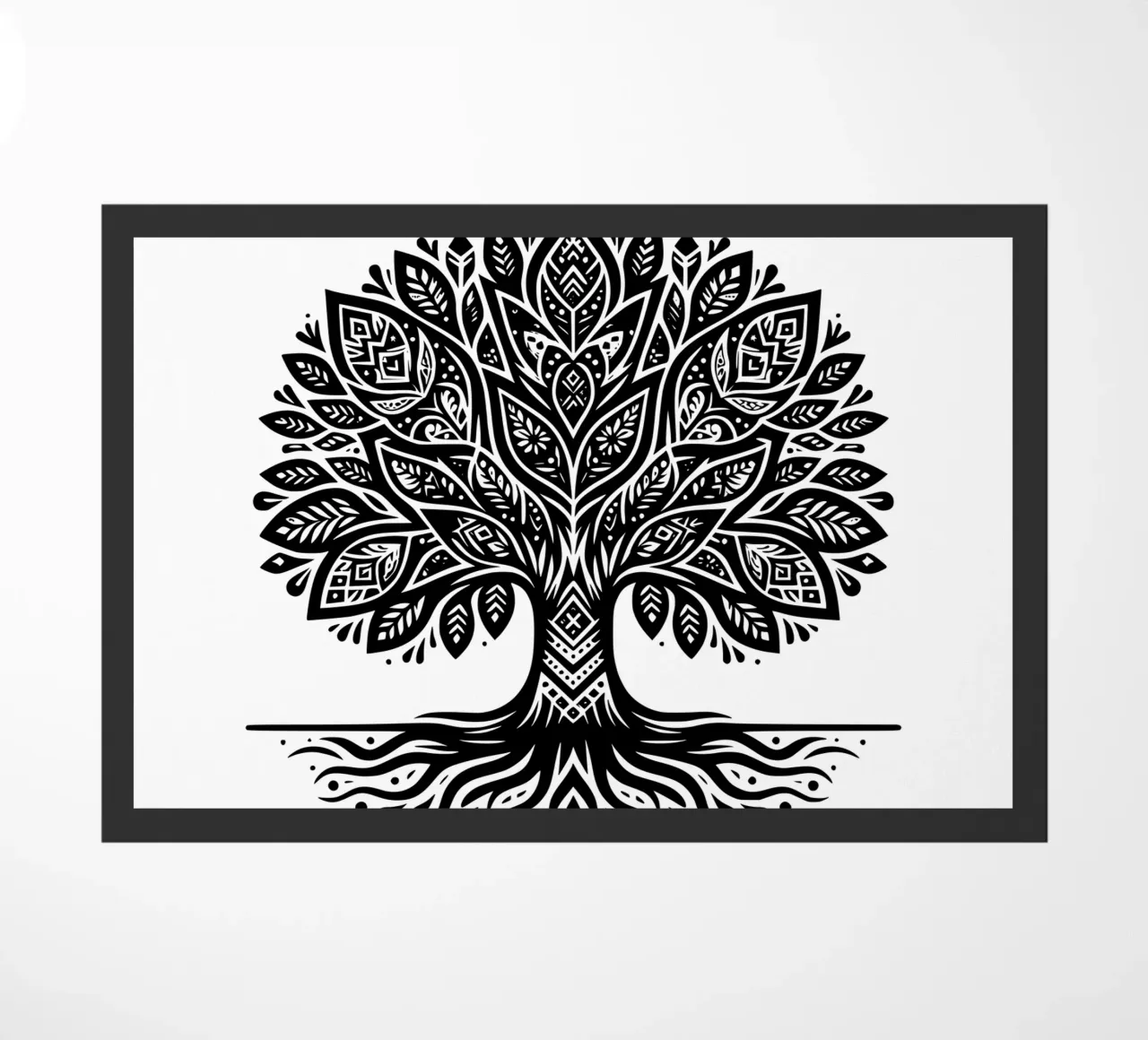 Albero della vita in bianco e nero zerbino da Spiritual Touch