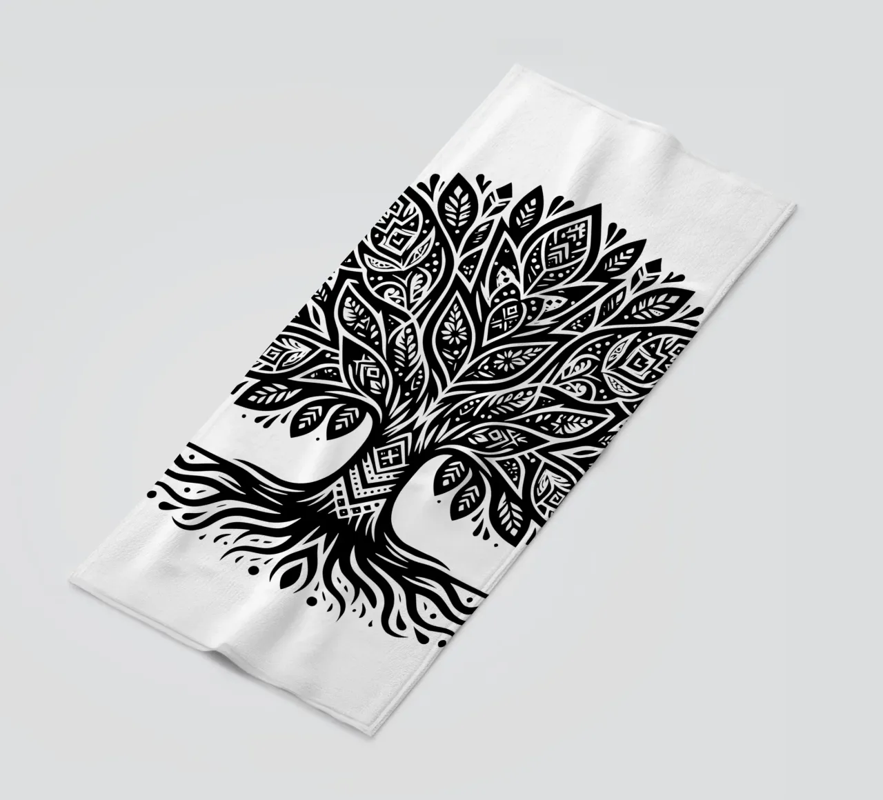 Albero della vita in bianco e nero telo mare da Spiritual Touch