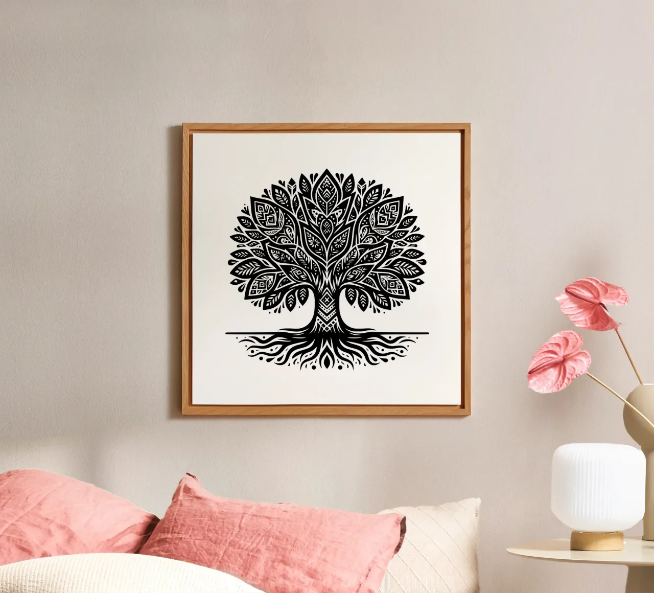 Albero della vita in bianco e nero alluminio dibond da Spiritual Touch