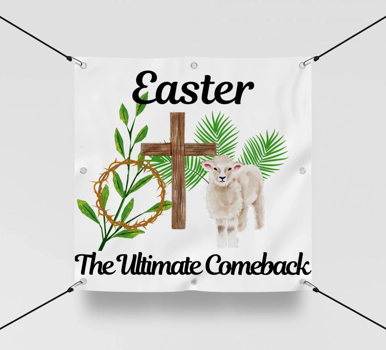 Pasqua: La rimonta definitiva Lui è risorto, noi risorgiamo nella sua gloria telo in pvc da Lionandlamb