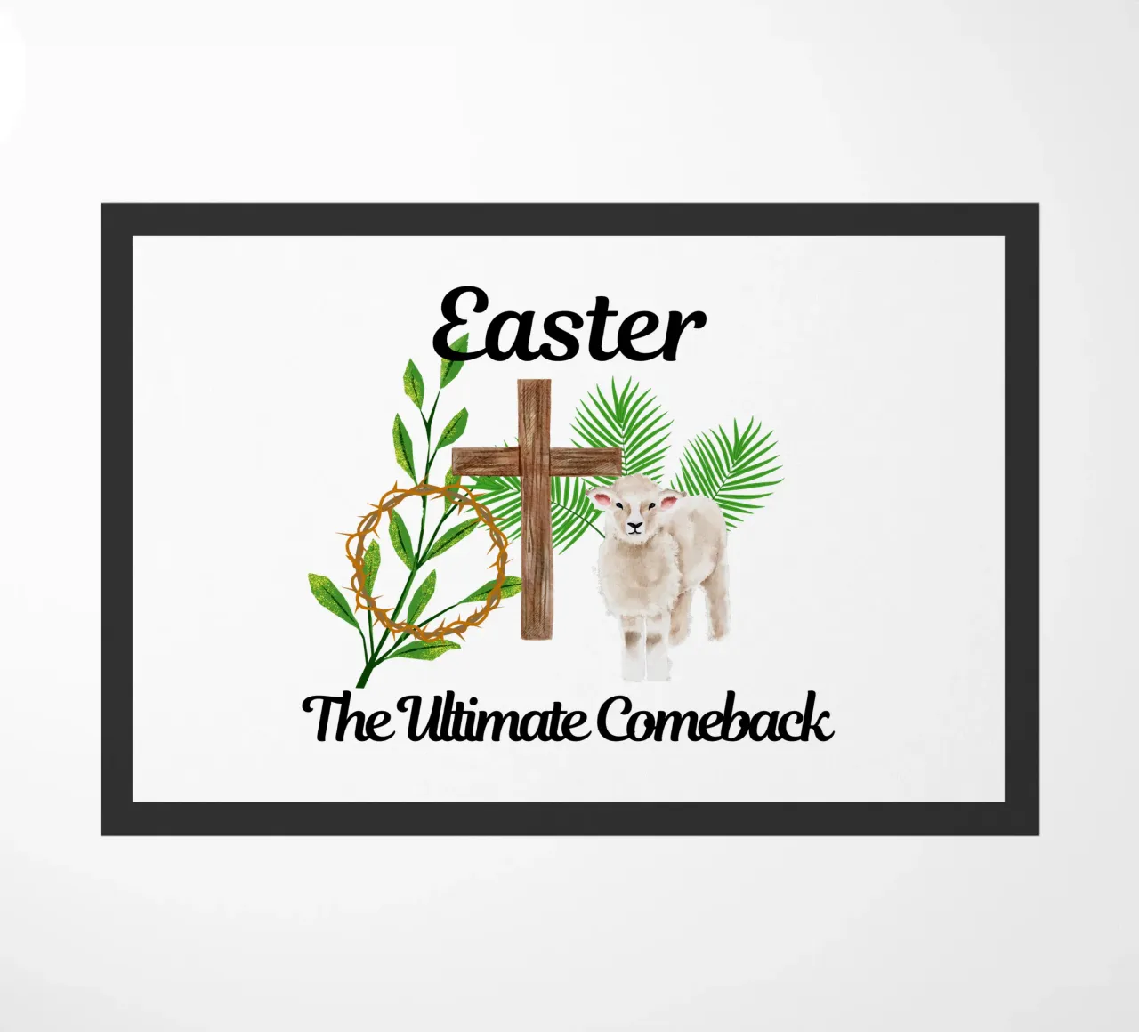 Easter: The Ultimate Comeback He Rose, We Rise in His Glory doormat by Lionandlamb