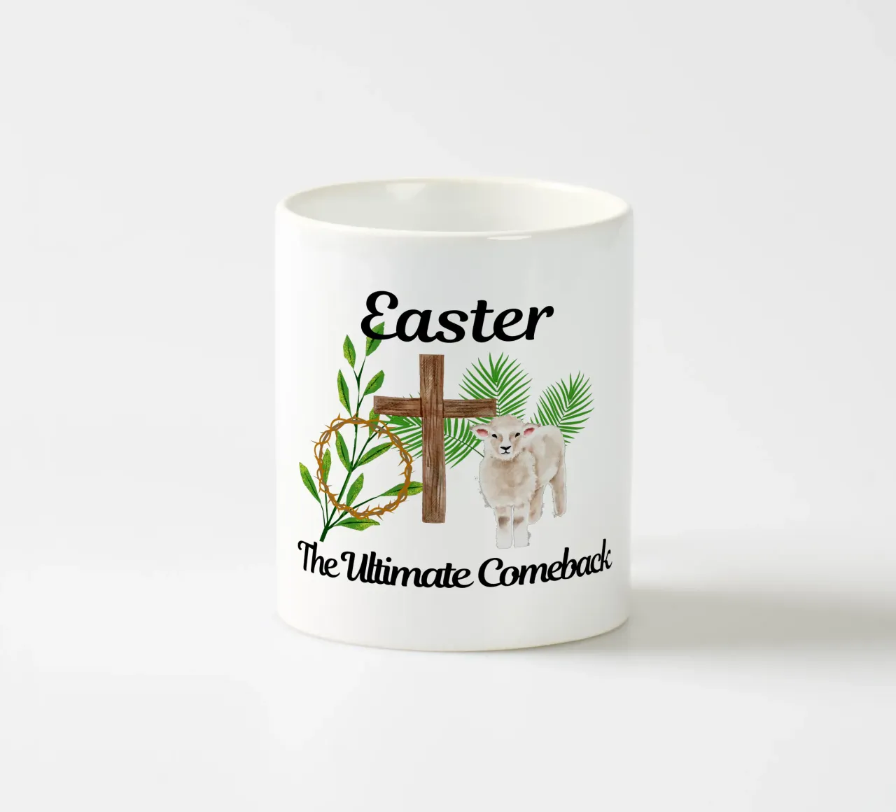 Pasqua: La rimonta definitiva Lui è risorto, noi risorgiamo nella sua gloria tazza in ceramica da Lionandlamb