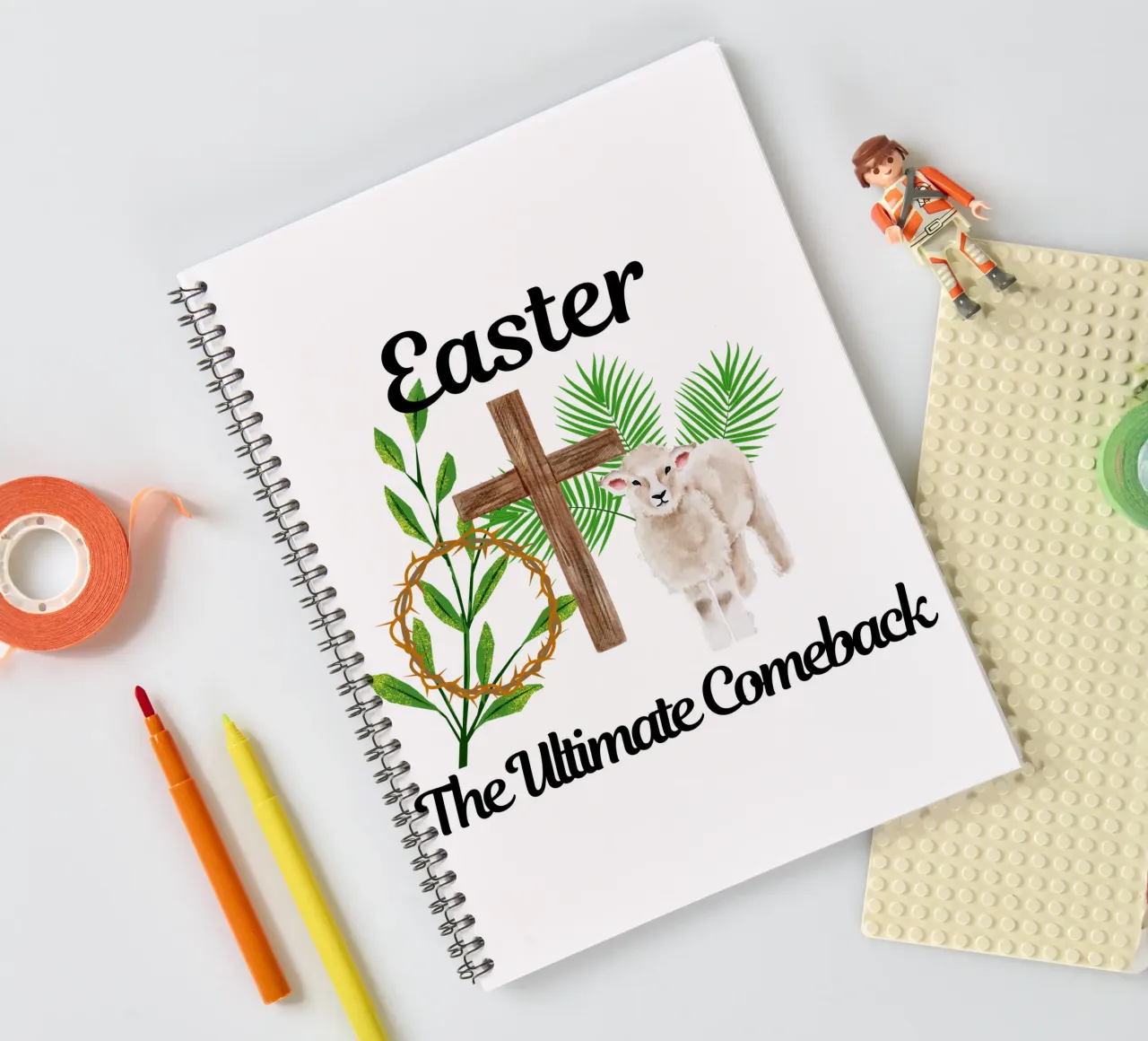 Easter: The Ultimate Comeback He Rose, We Rise in His Glory spiral notebook by Lionandlamb