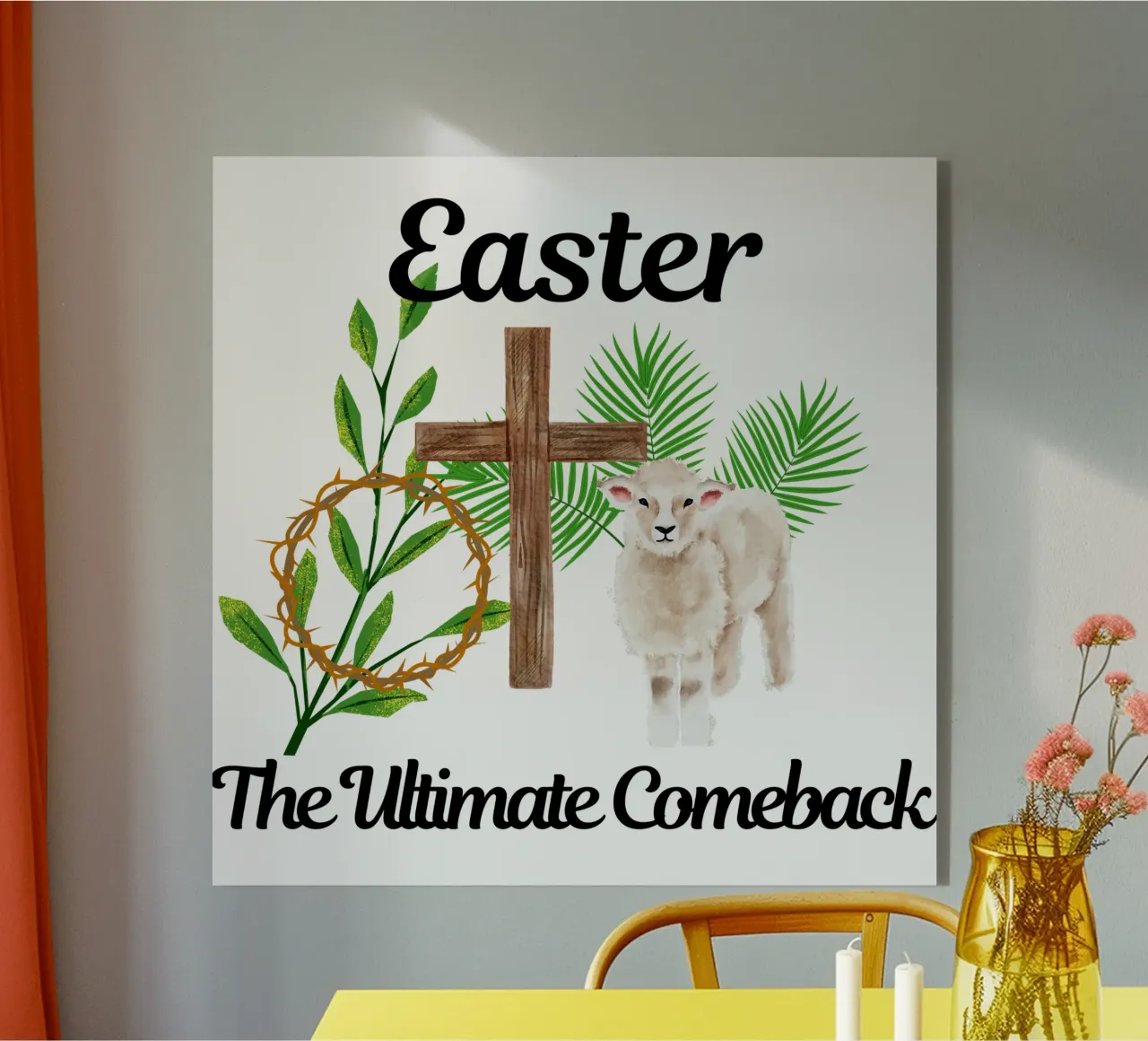Easter: The Ultimate Comeback He Rose, We Rise in His Glory acrylic glass by Lionandlamb