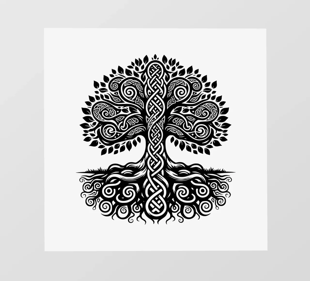 Albero della vita in bianco e nero telo in pvc da Spiritual Touch