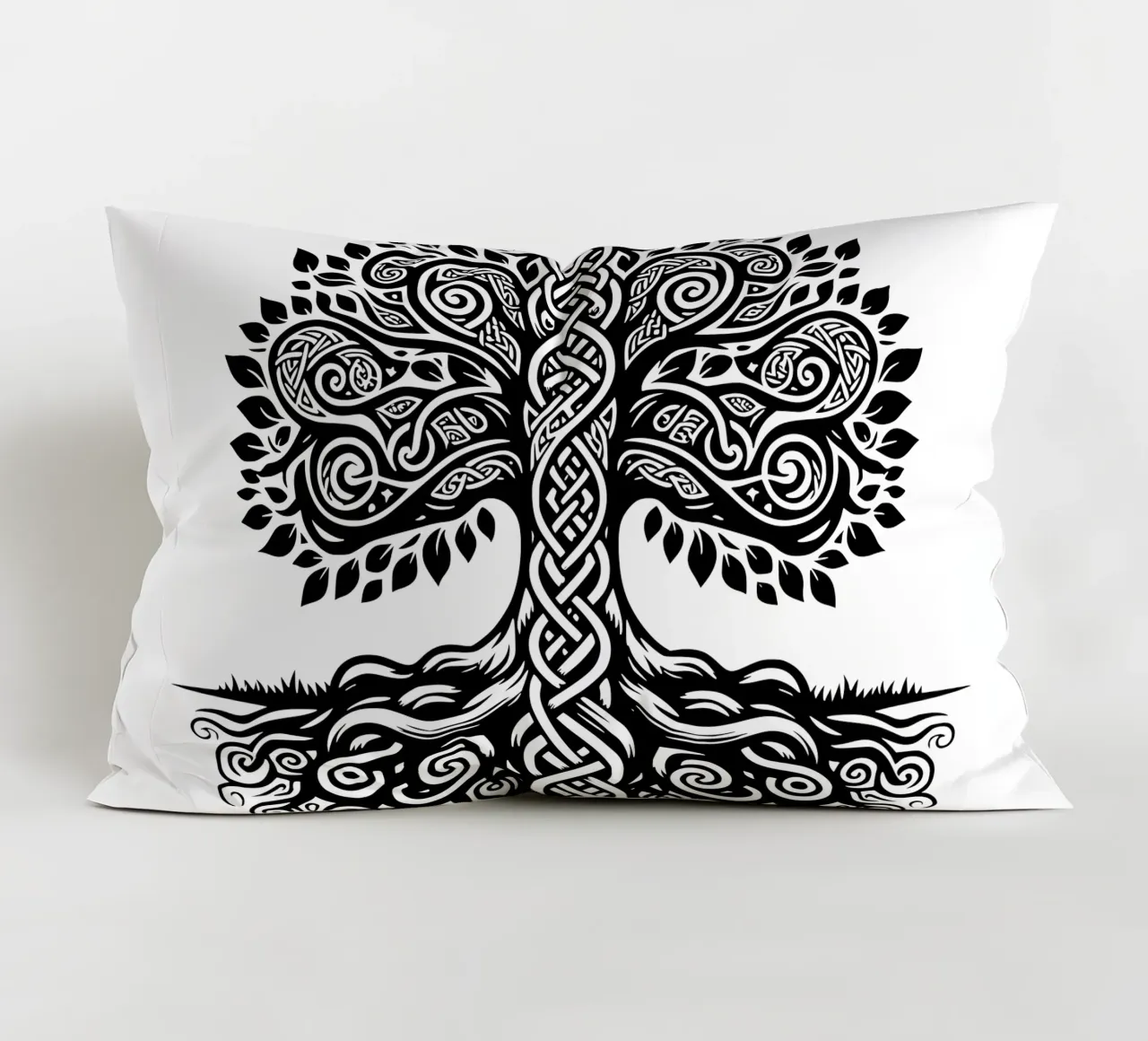 Albero della vita in bianco e nero cuscino da Spiritual Touch