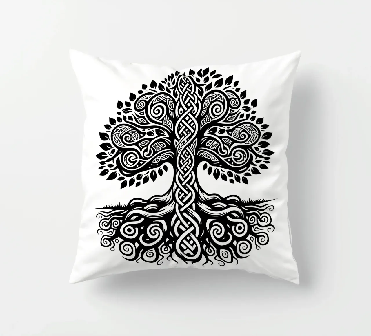 Albero della vita in bianco e nero cuscino da Spiritual Touch