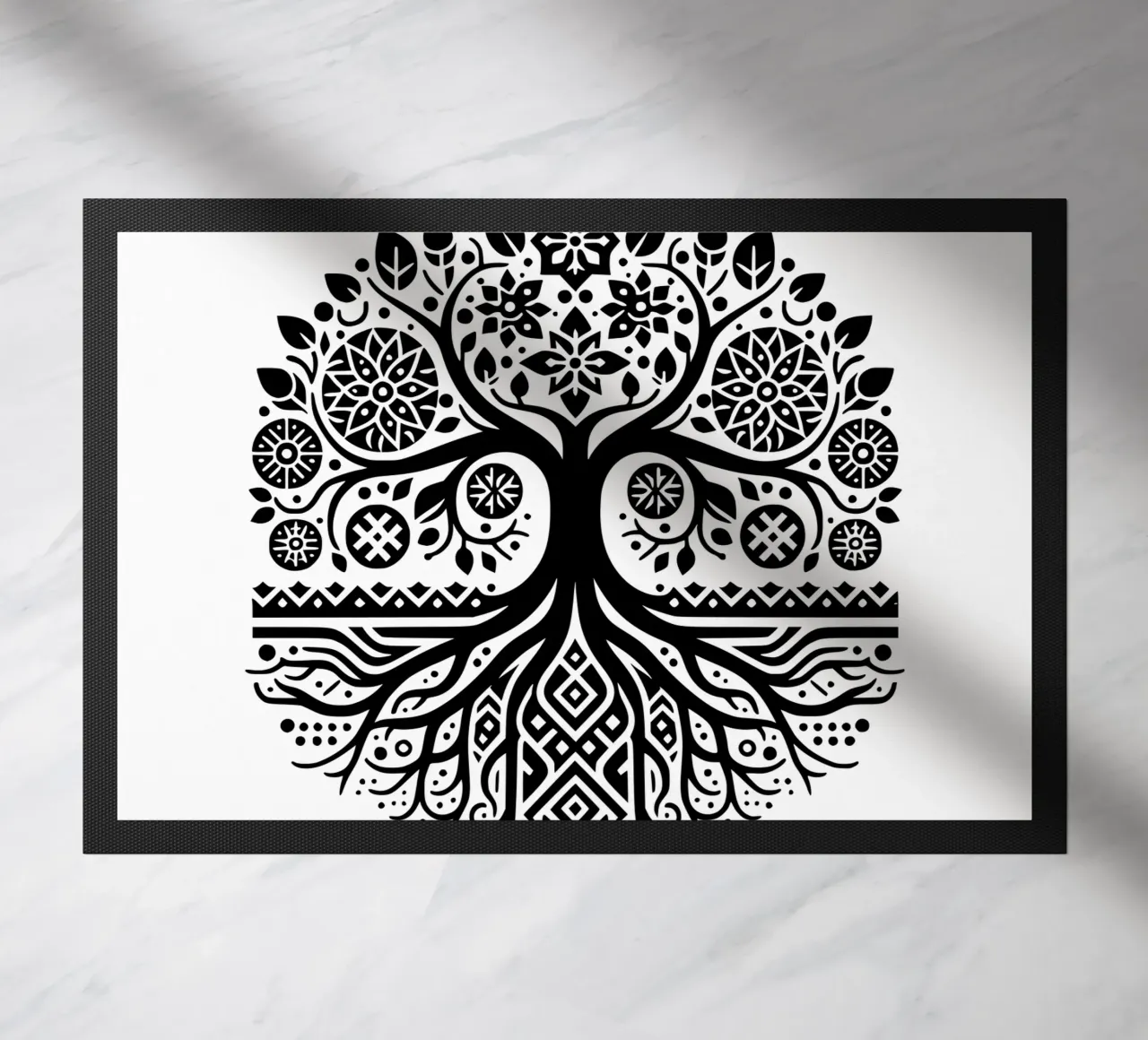 Albero della vita in bianco e nero zerbino da Spiritual Touch