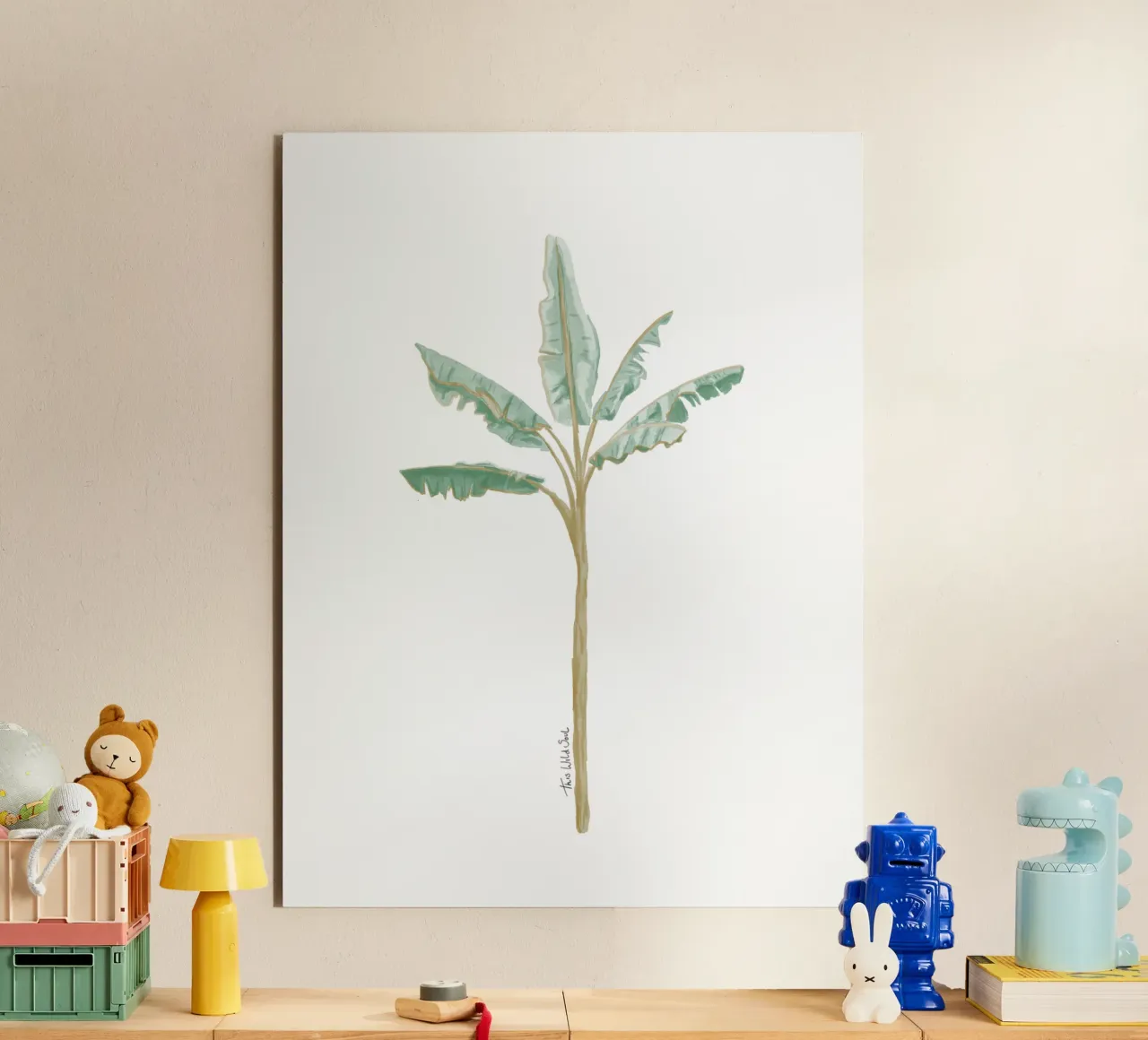 Banana Tree Plant Boho Minimalista Illustrazione ad acquerello alluminio dibond da This Wild Soul - Illustration