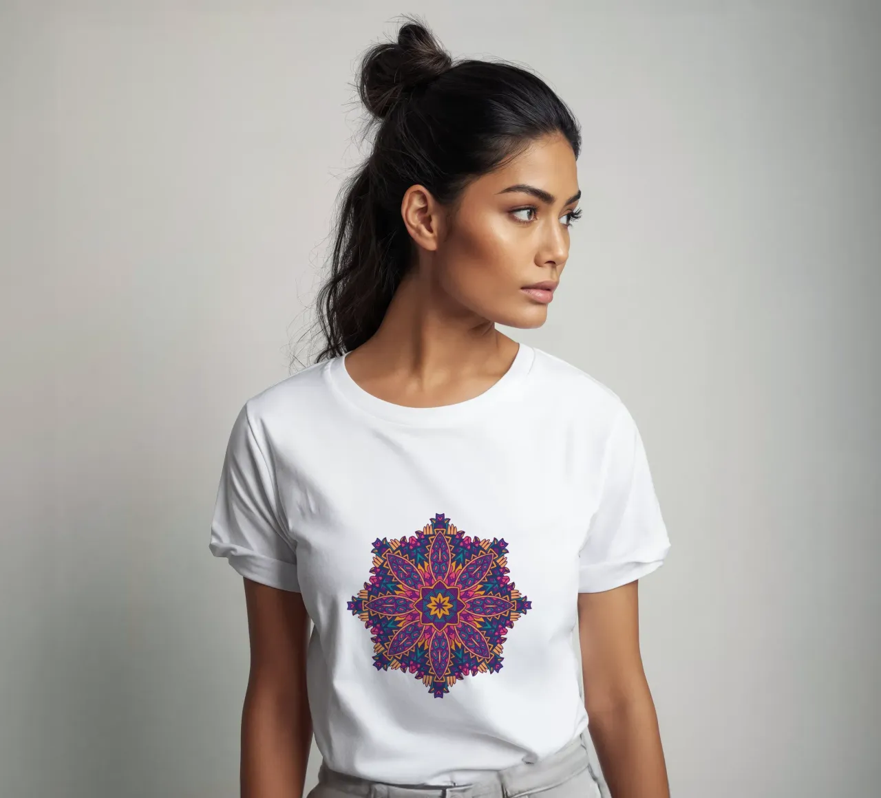 Mandala colorato e intricato t-shirt da Spiritual Touch
