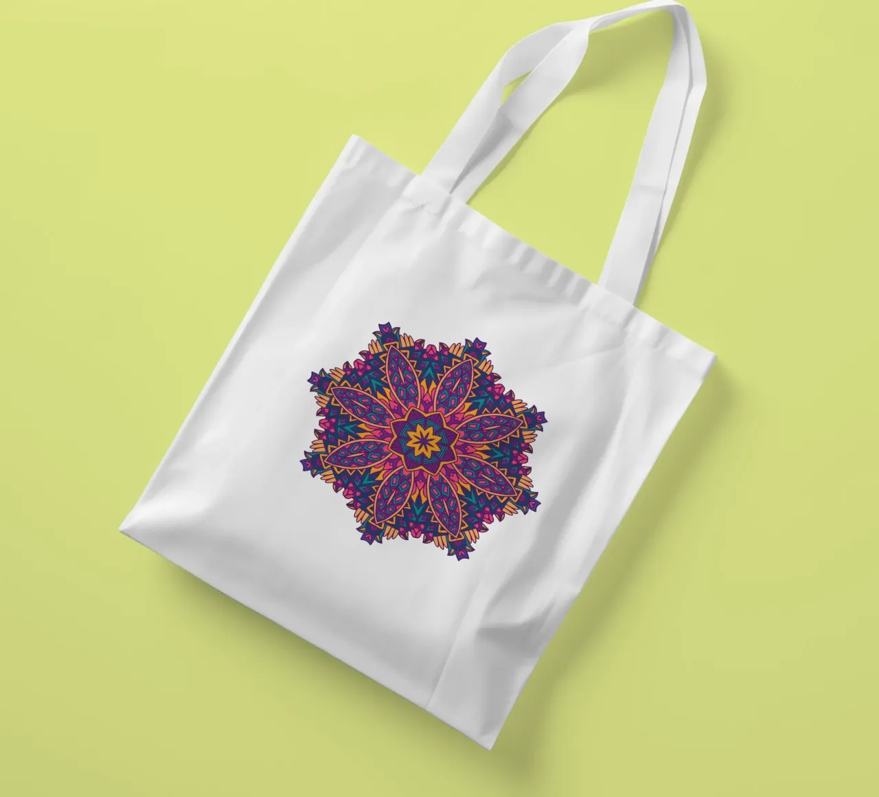 Mandala colorato e intricato borsa in juta da Spiritual Touch