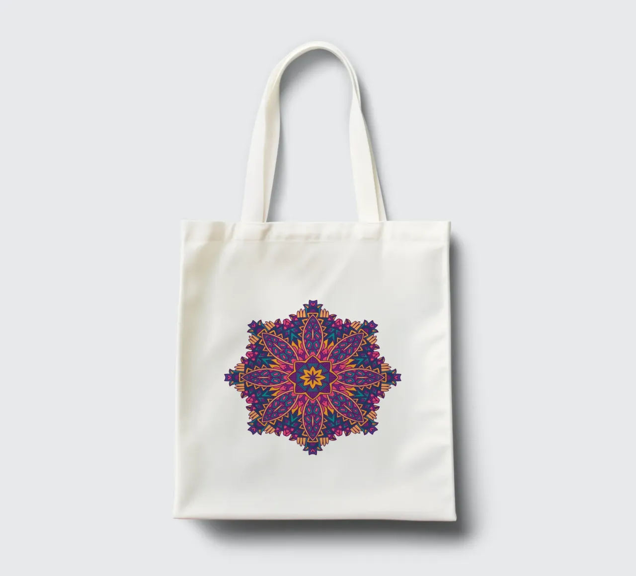 Mandala colorato e intricato borsa in juta da Spiritual Touch