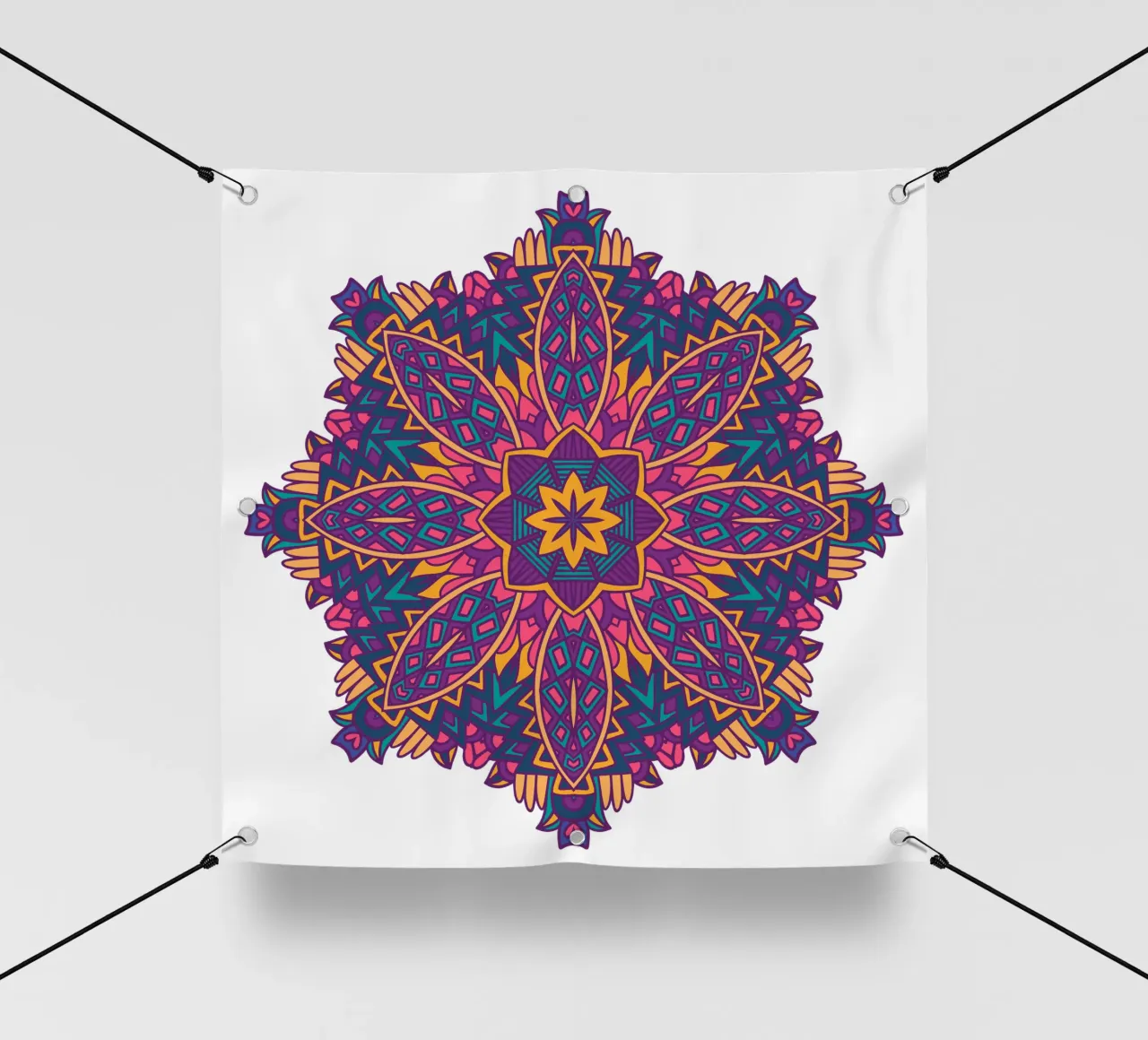 Mandala colorato e intricato telo in pvc da Spiritual Touch