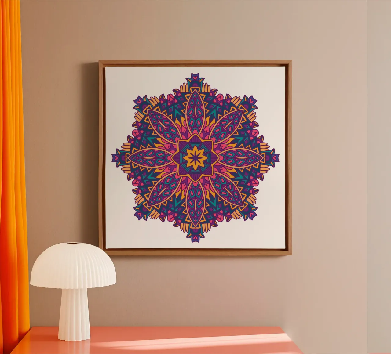 Mandala colorato e intricato tela con Cornice a cassetta da Spiritual Touch