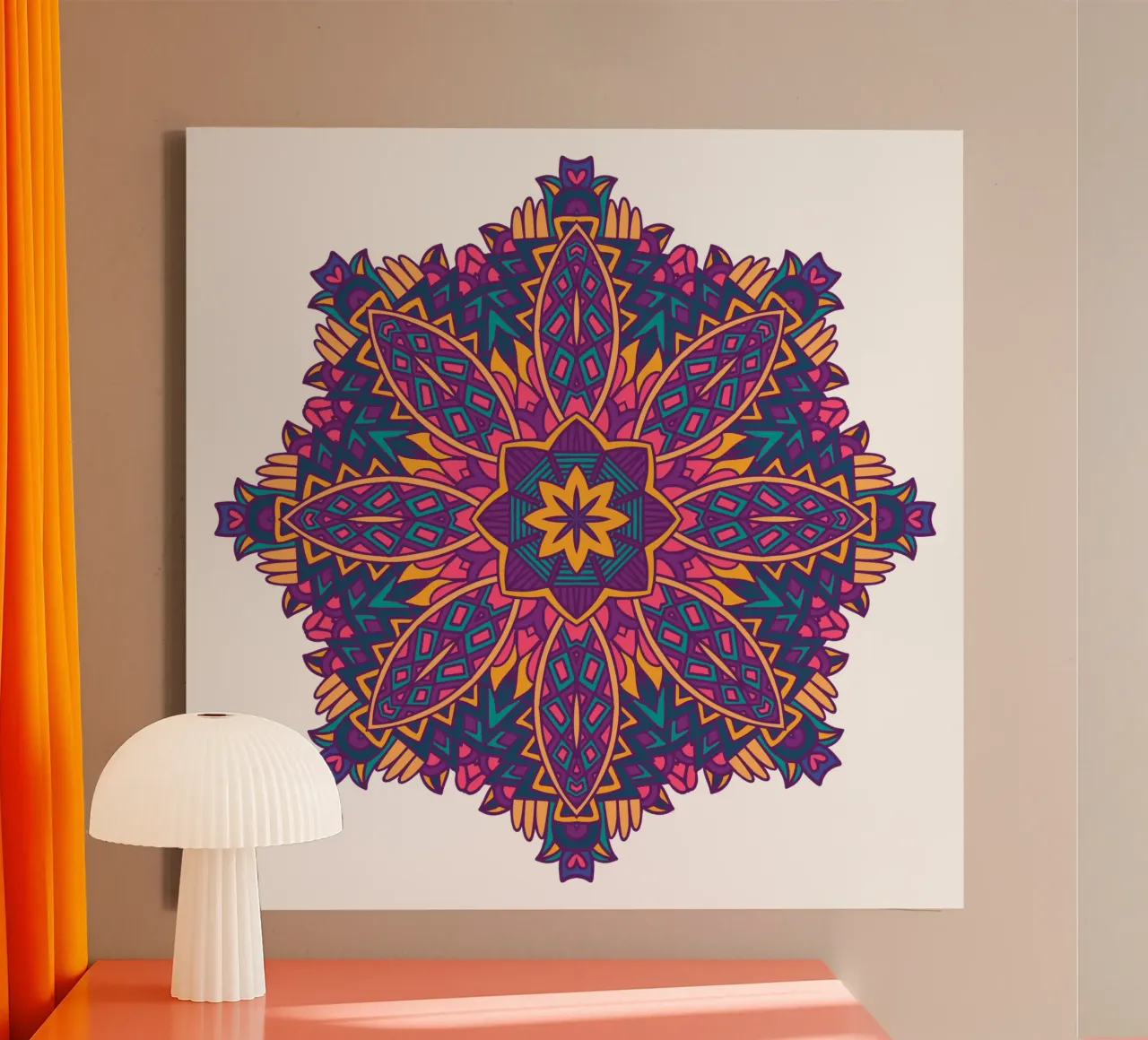 Mandala colorato e intricato tela con Cornice a cassetta da Spiritual Touch