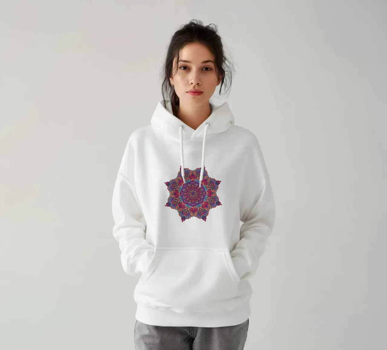 Mandala colorato e intricato felpa con cappuccio da Spiritual Touch
