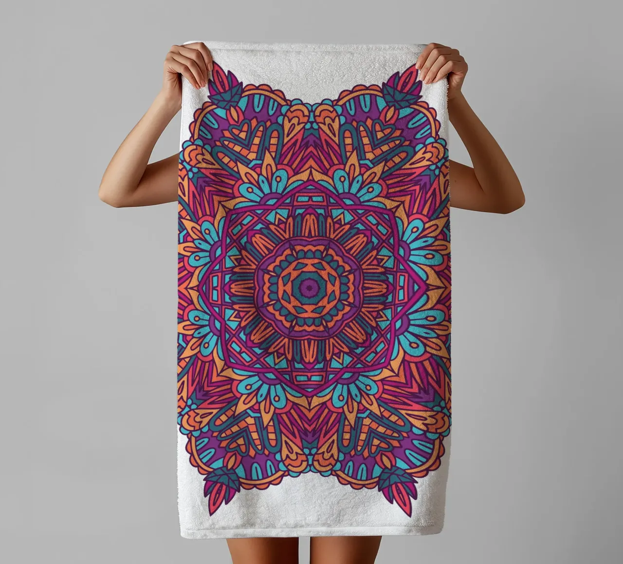 Mandala colorato e intricato asciugamano da bagno da Spiritual Touch
