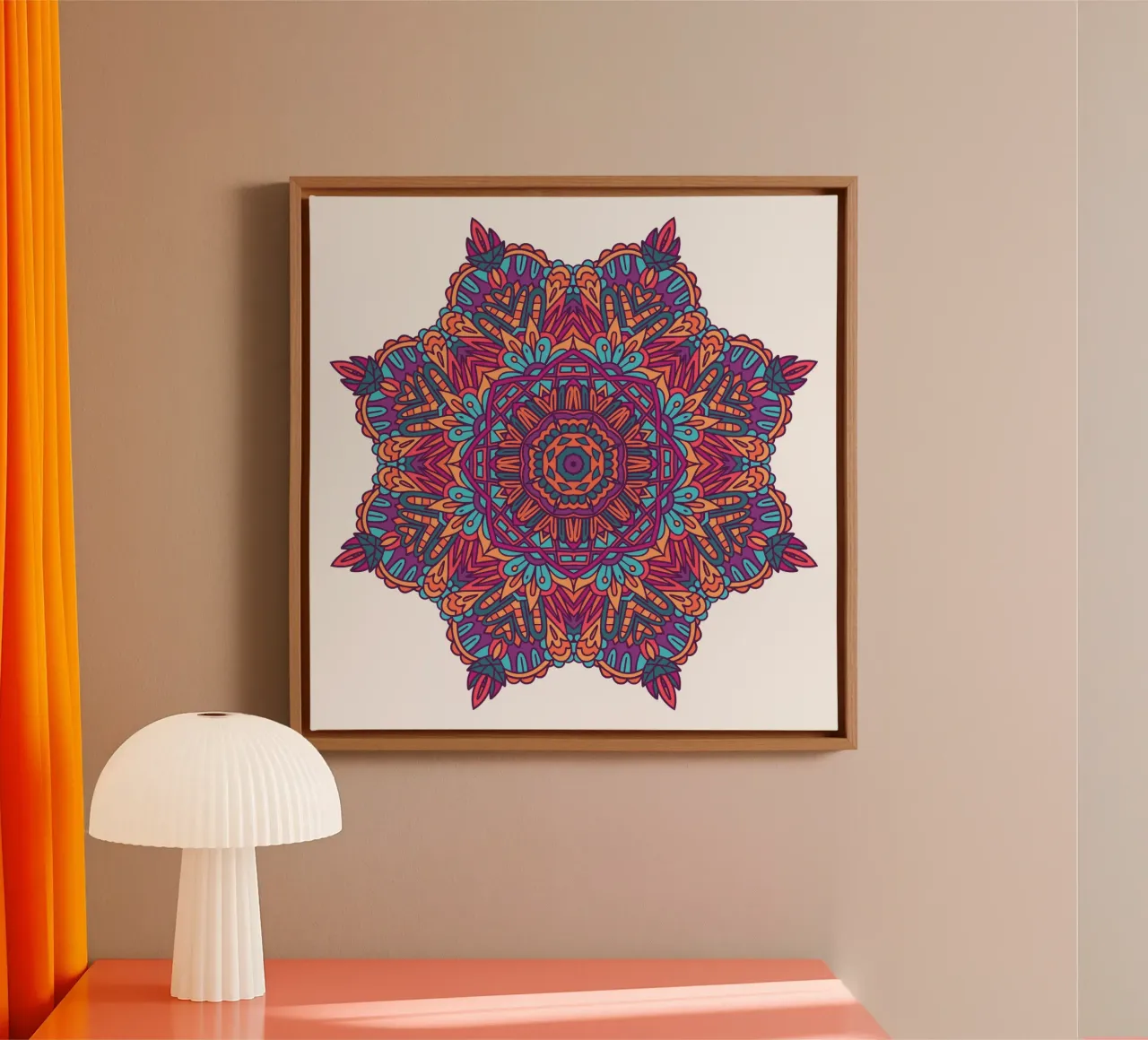 Mandala colorato e intricato tela con Cornice a cassetta da Spiritual Touch