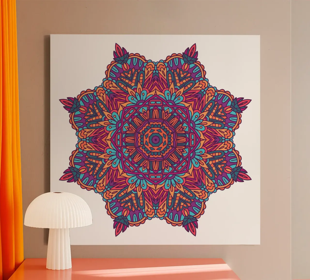Mandala colorato e intricato tela con Cornice a cassetta da Spiritual Touch