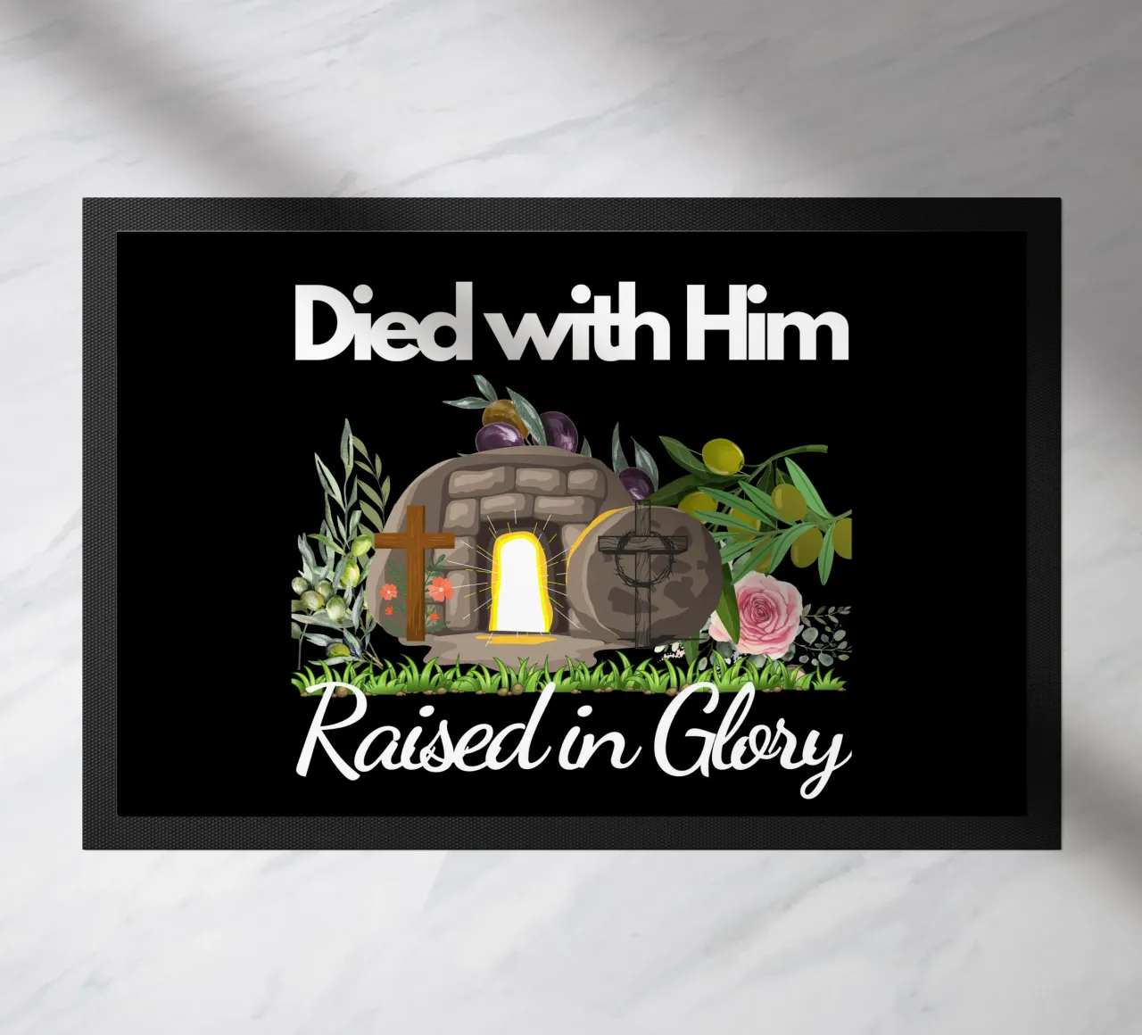 Morti con Lui, risorti nella gloria, vivi con una nuova vita in Cristo zerbino da Lionandlamb