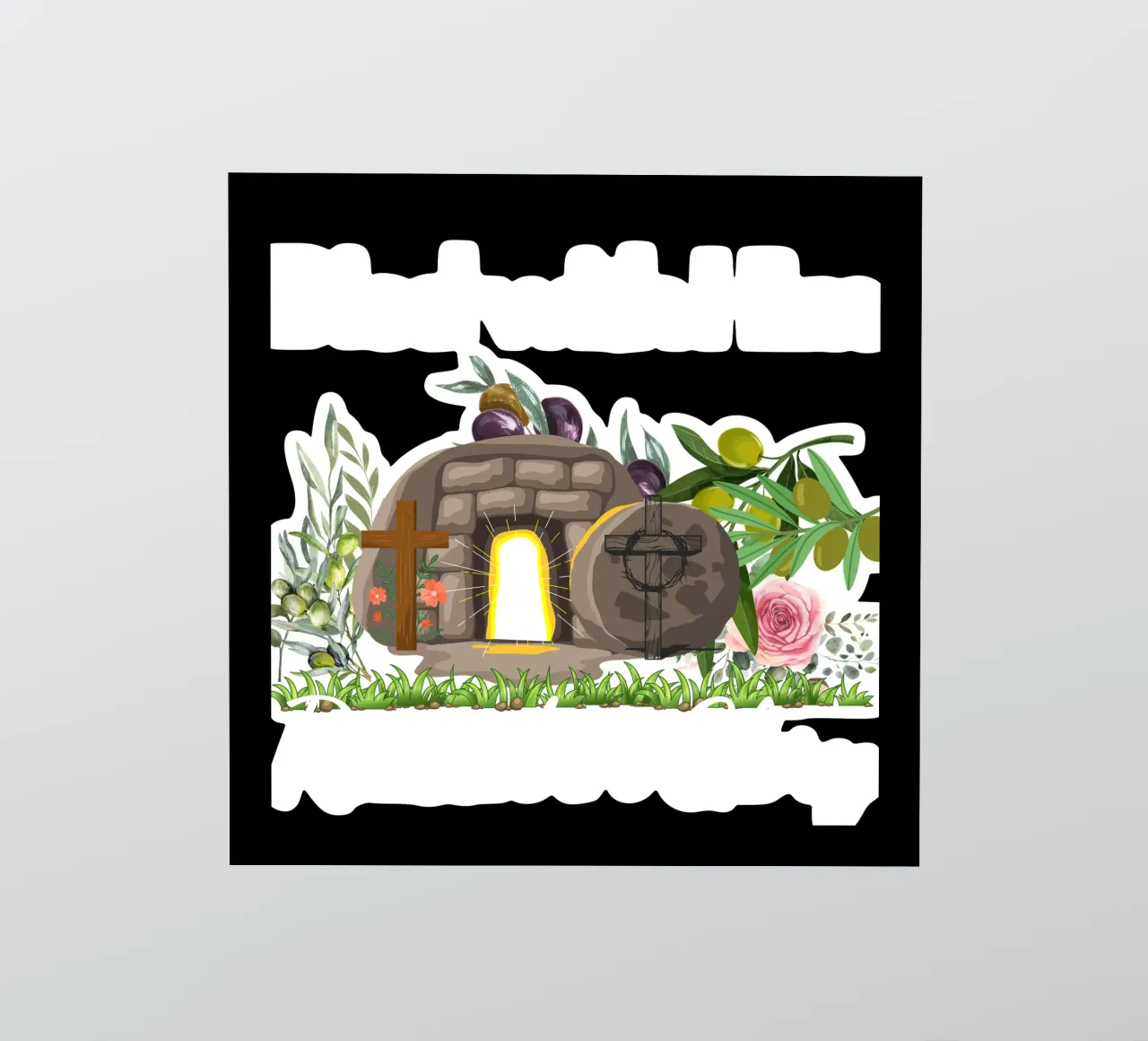 Mit ihm gestorben, auferstanden in der Herrlichkeit, lebendig mit neuem Leben in Christus Sticker von Lionandlamb