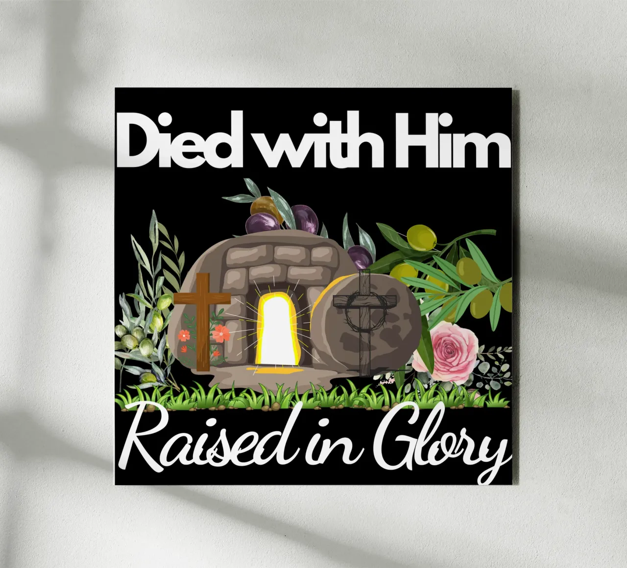Morti con Lui, risorti nella gloria, vivi con una nuova vita in Cristo alluminio dibond da Lionandlamb