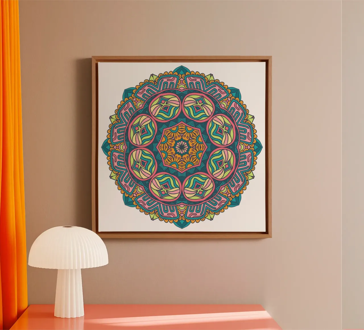Mandala colorato e intricato tela con Cornice a cassetta da Spiritual Touch