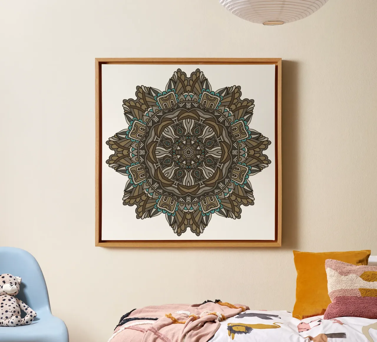 Mandala colorato e intricato tela con Cornice a cassetta da Spiritual Touch