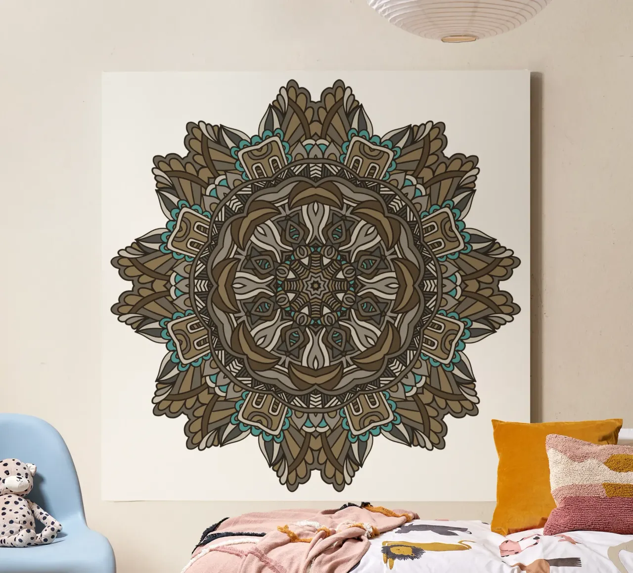 Mandala colorato e intricato tela con Cornice a cassetta da Spiritual Touch