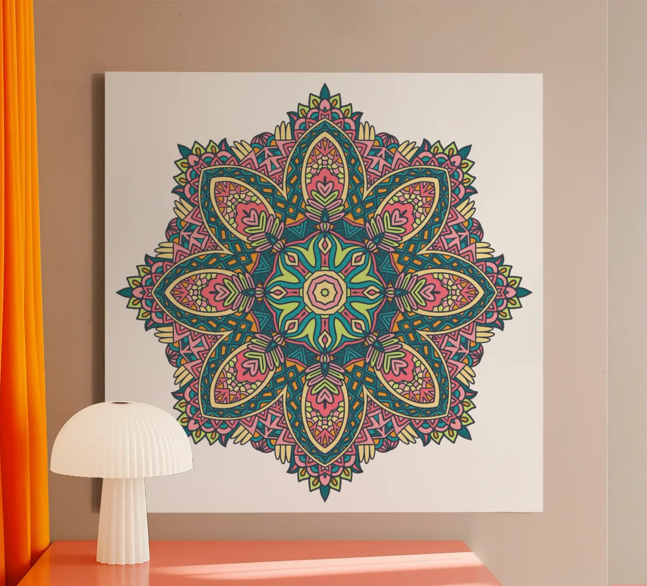 Mandala colorato e intricato tela con Cornice a cassetta da Spiritual Touch