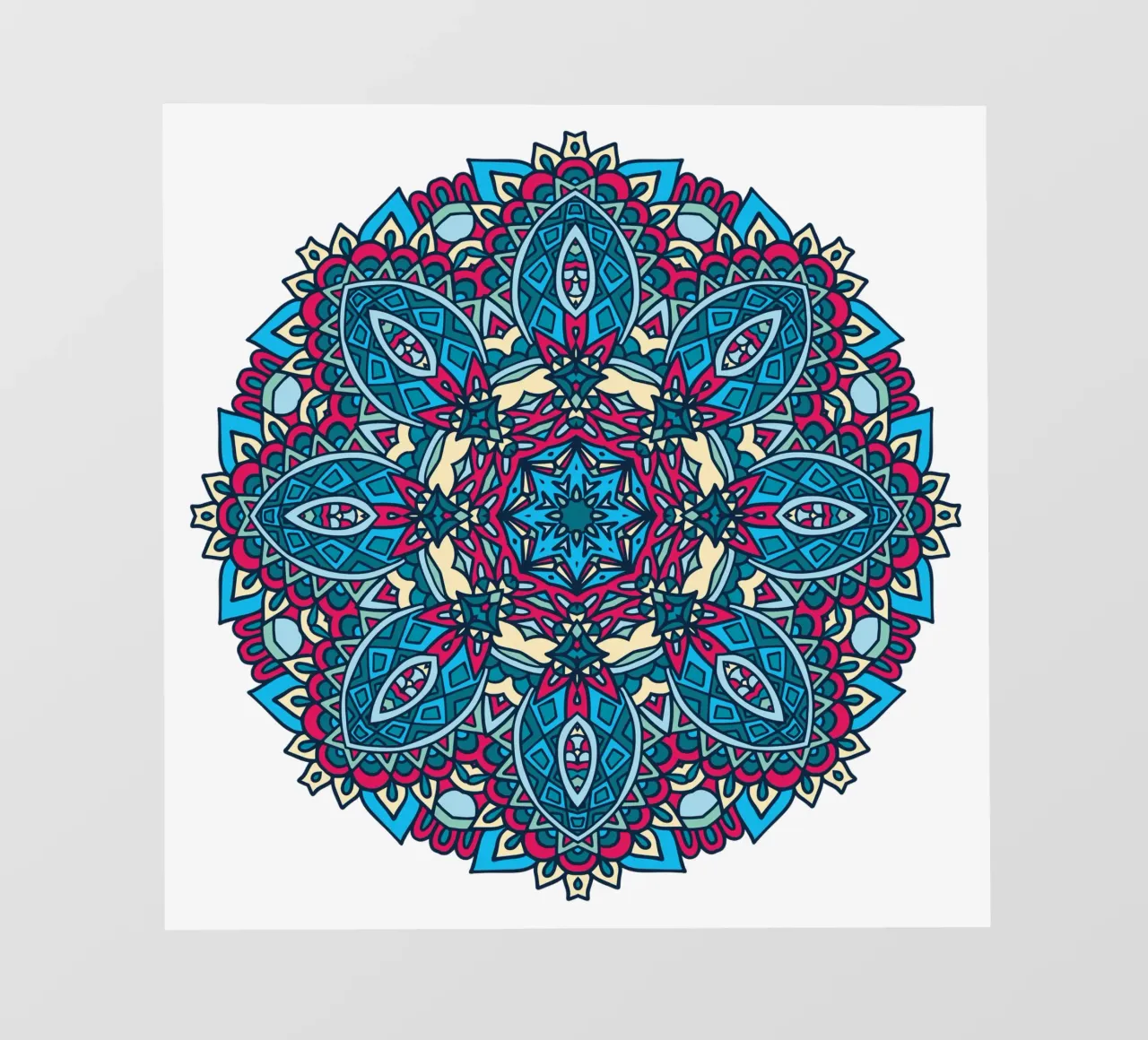 Mandala colorato e intricato telo in pvc da Spiritual Touch