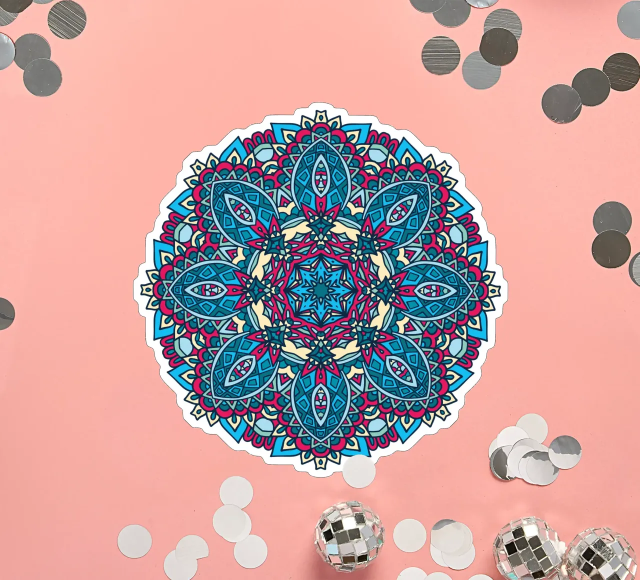 Mandala coloré et complexe autocollant de Spiritual Touch