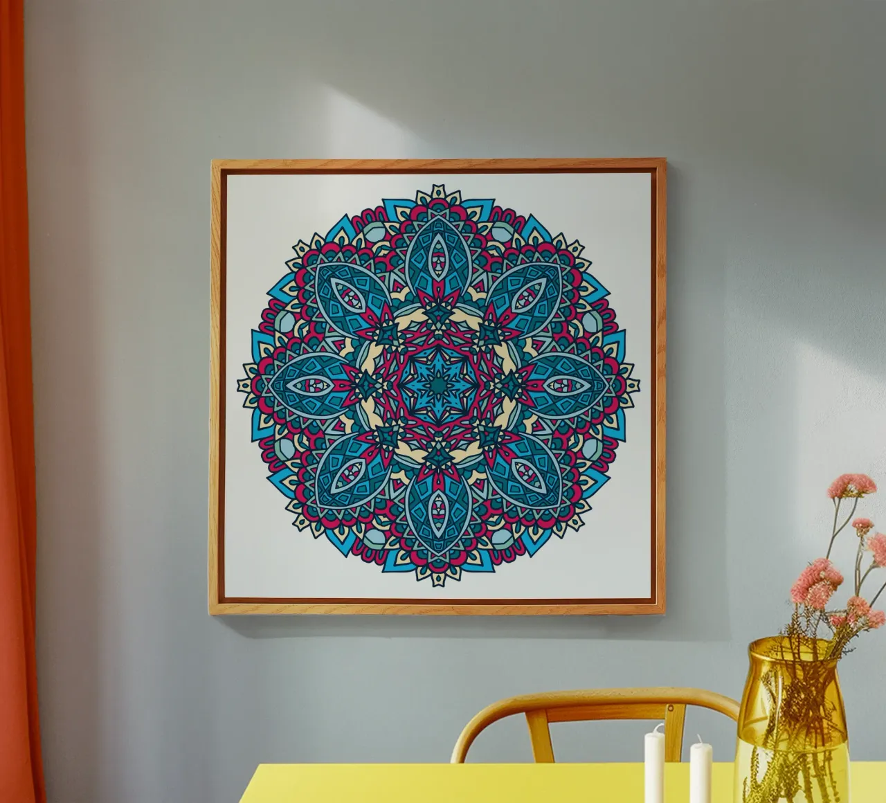 Mandala colorido e intrincado metacrilato de Spiritual Touch