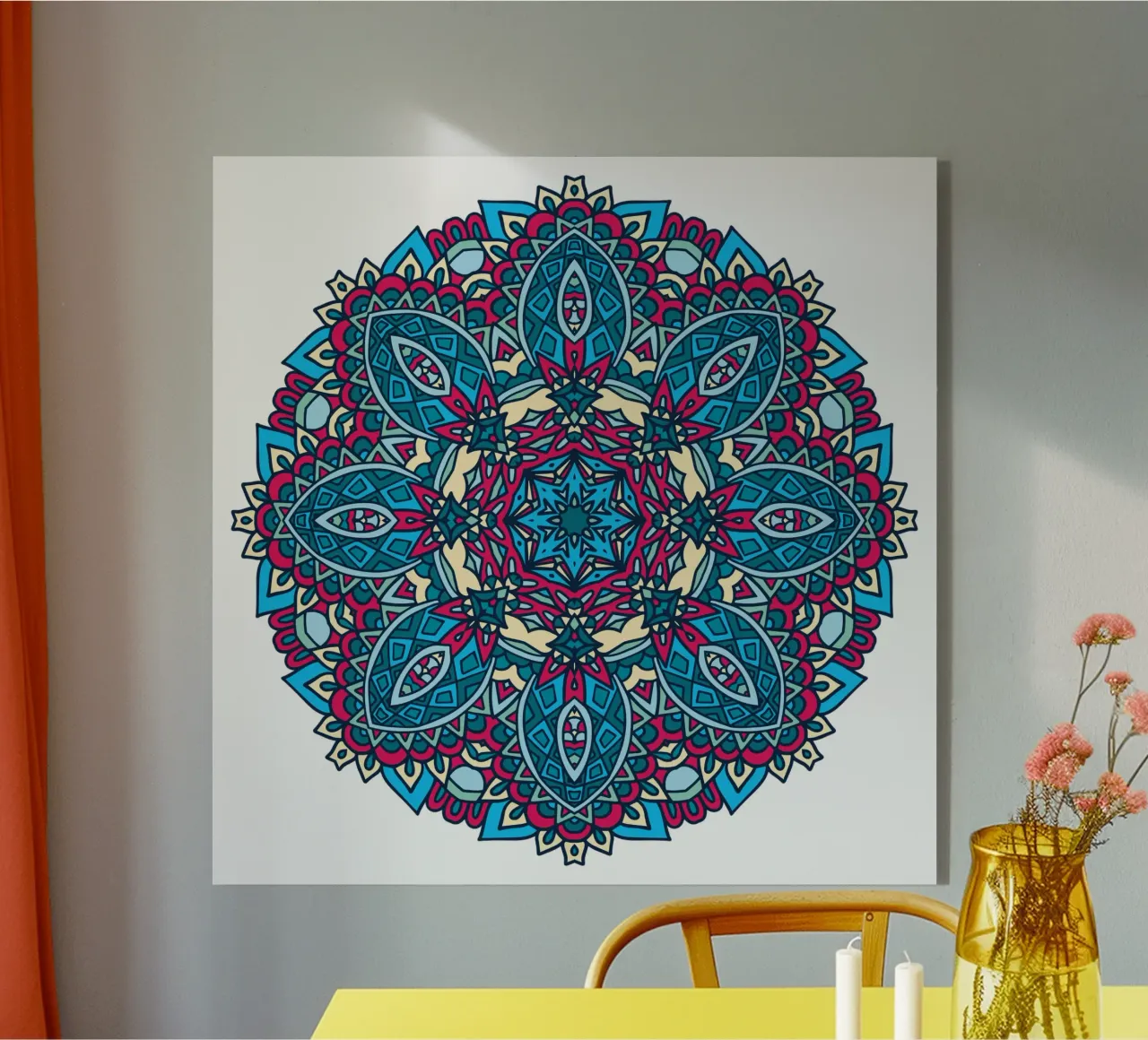 Mandala colorido e intrincado metacrilato de Spiritual Touch