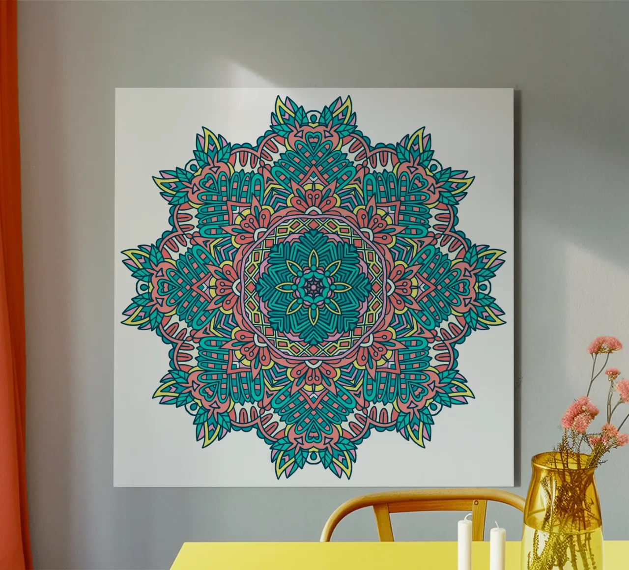 Mandala colorato e intricato alluminio dibond da Spiritual Touch