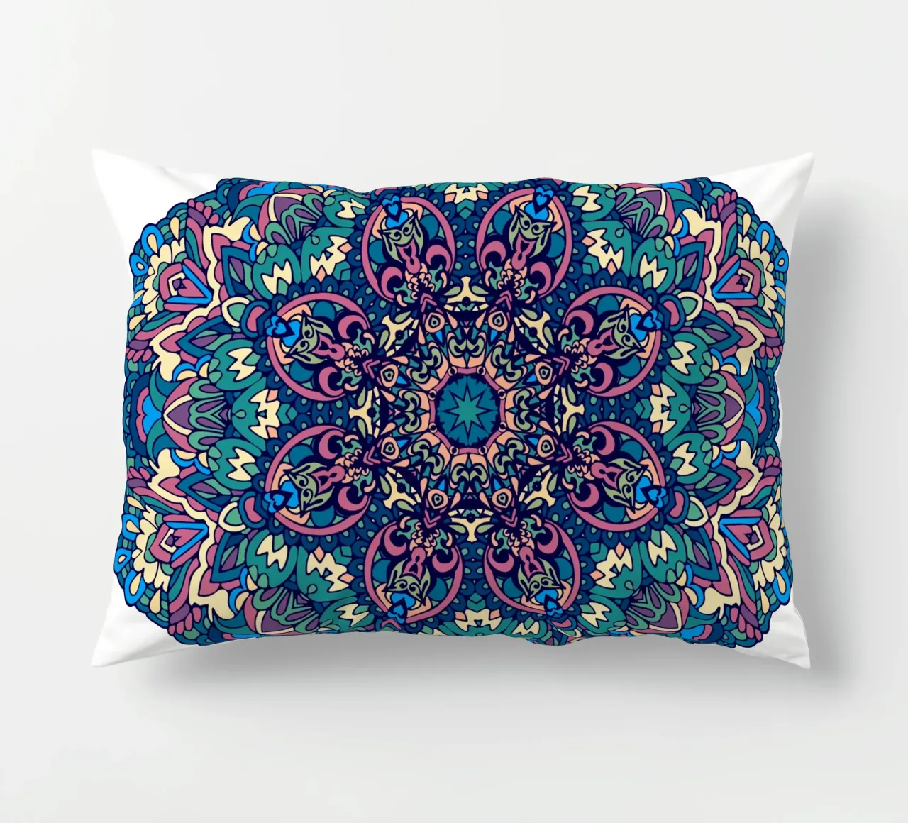 Mandala colorato e intricato cuscino da Spiritual Touch