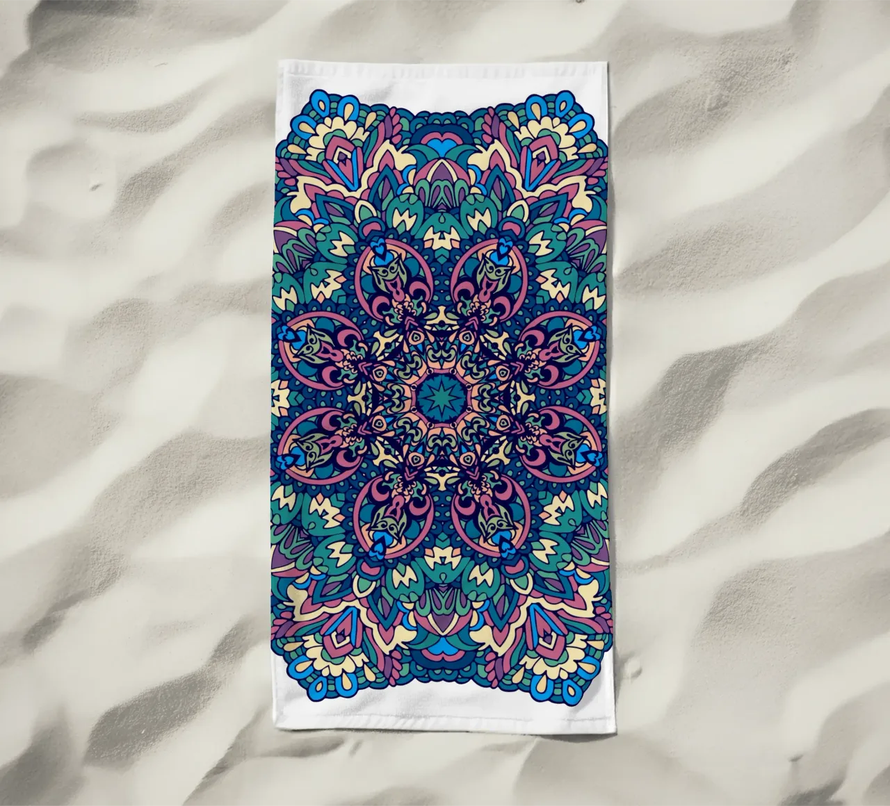 Mandala colorato e intricato telo mare da Spiritual Touch