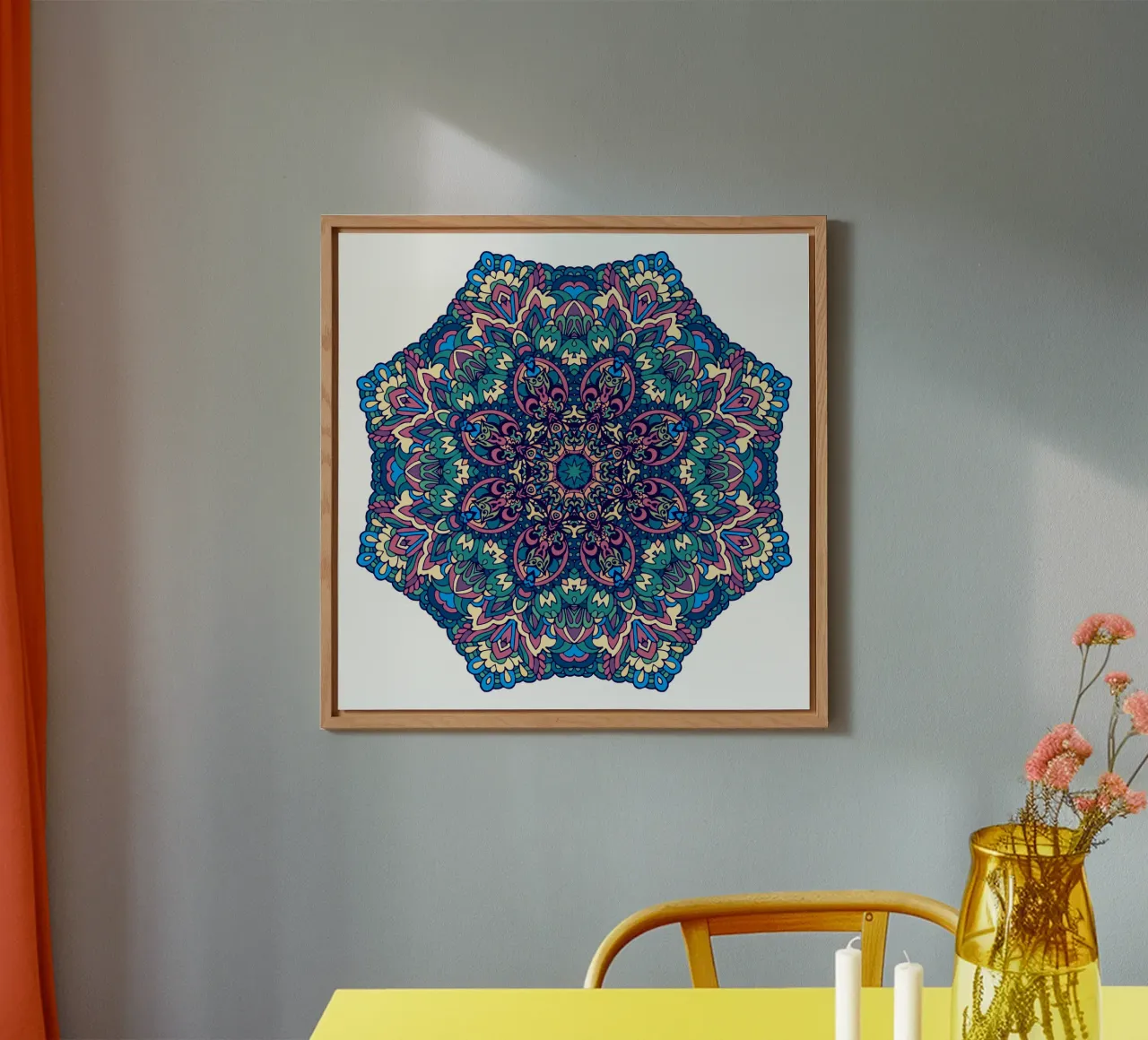 Mandala colorato e intricato alluminio dibond da Spiritual Touch