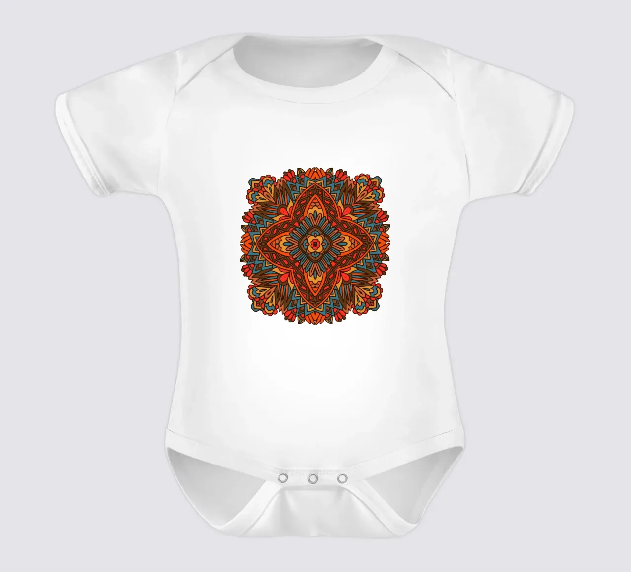 Mandala colorato e intricato body neonato maniche corte da Spiritual Touch