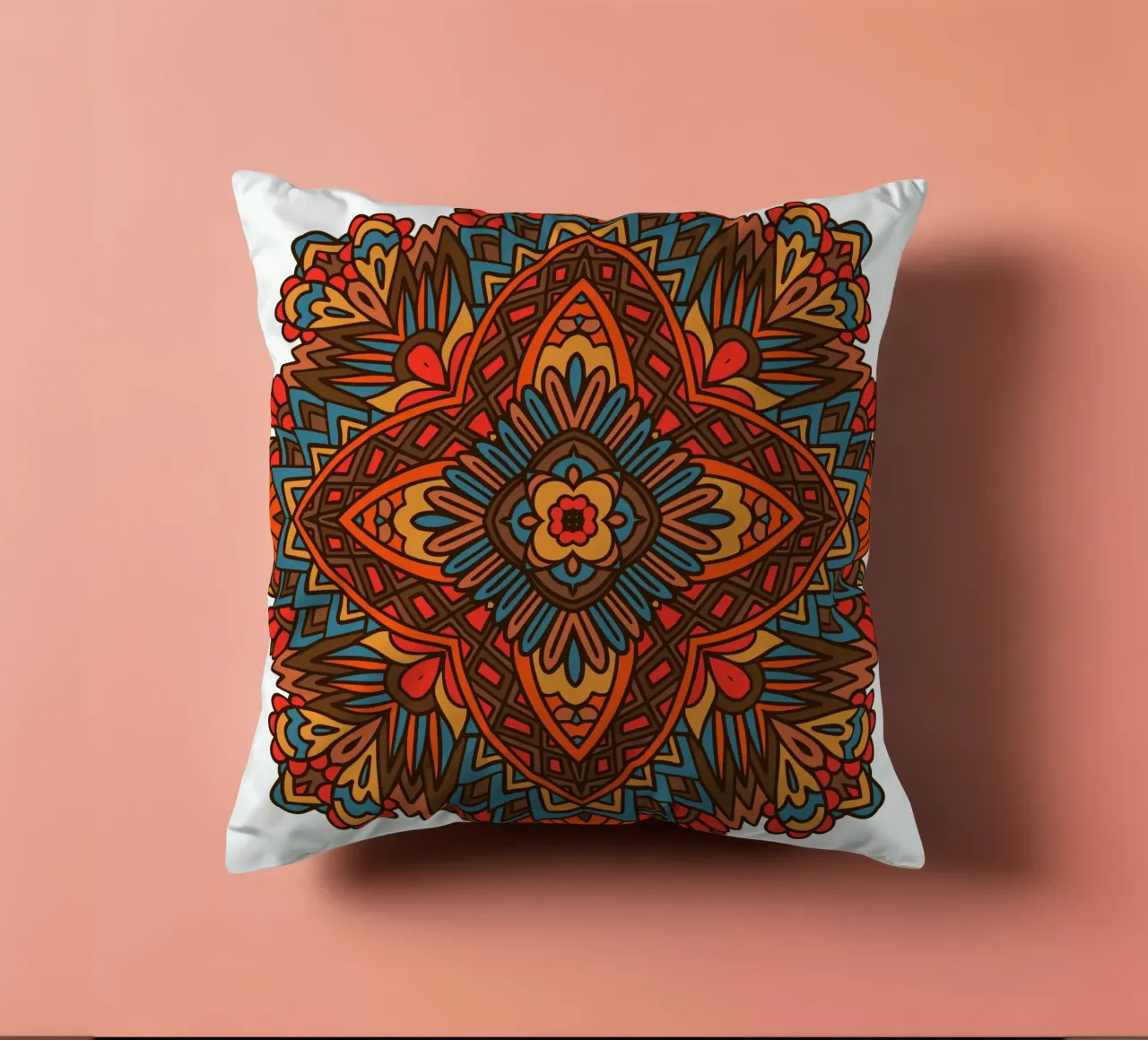 Mandala colorato e intricato cuscino da Spiritual Touch