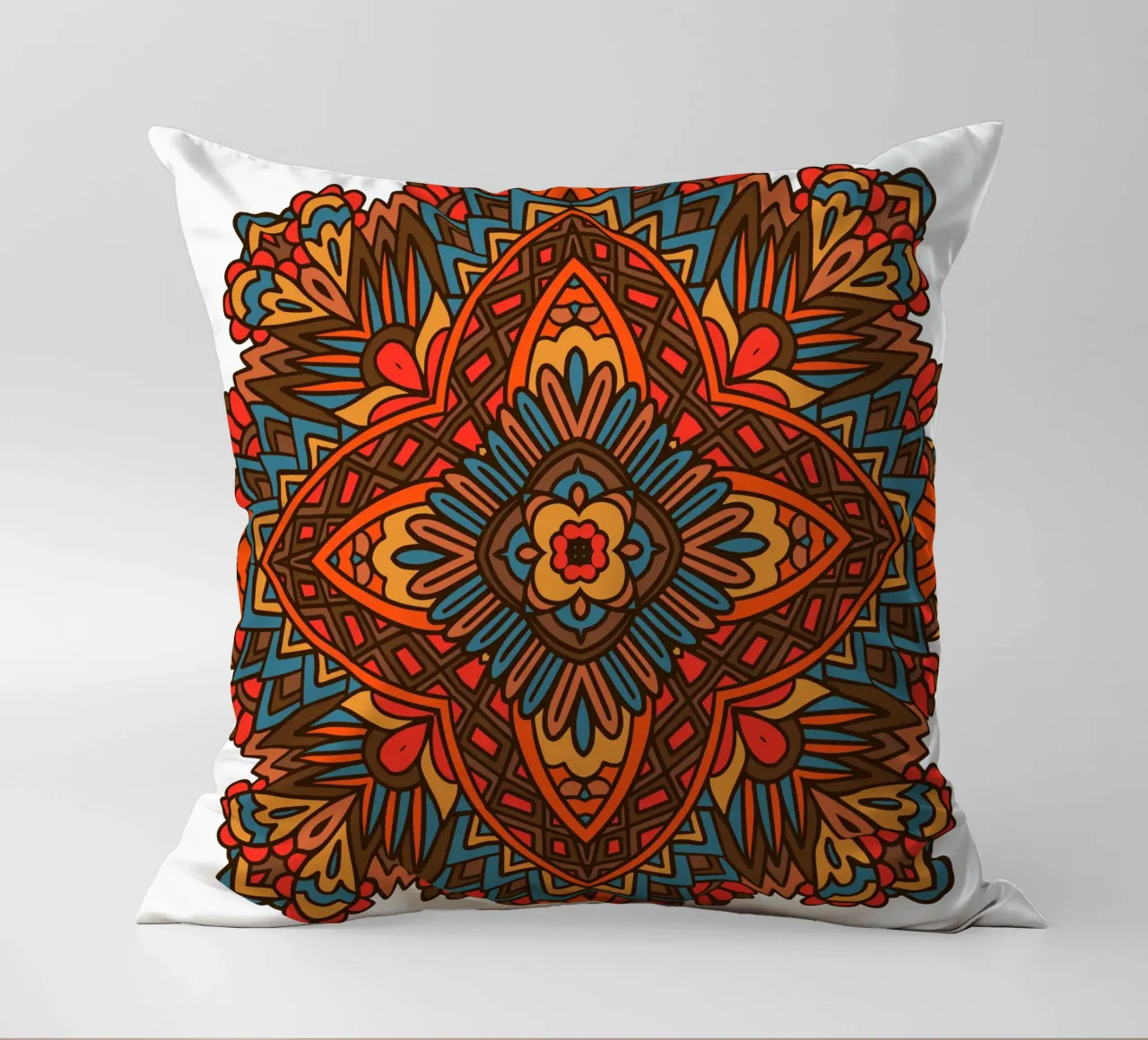 Mandala colorato e intricato cuscino da Spiritual Touch